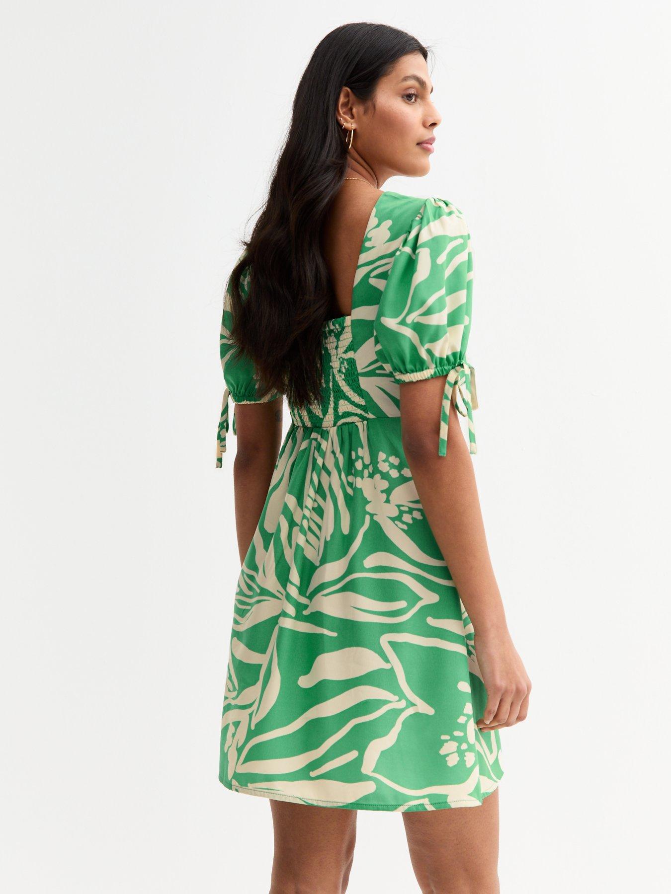 The Felix Leaf Print Short Set-Green