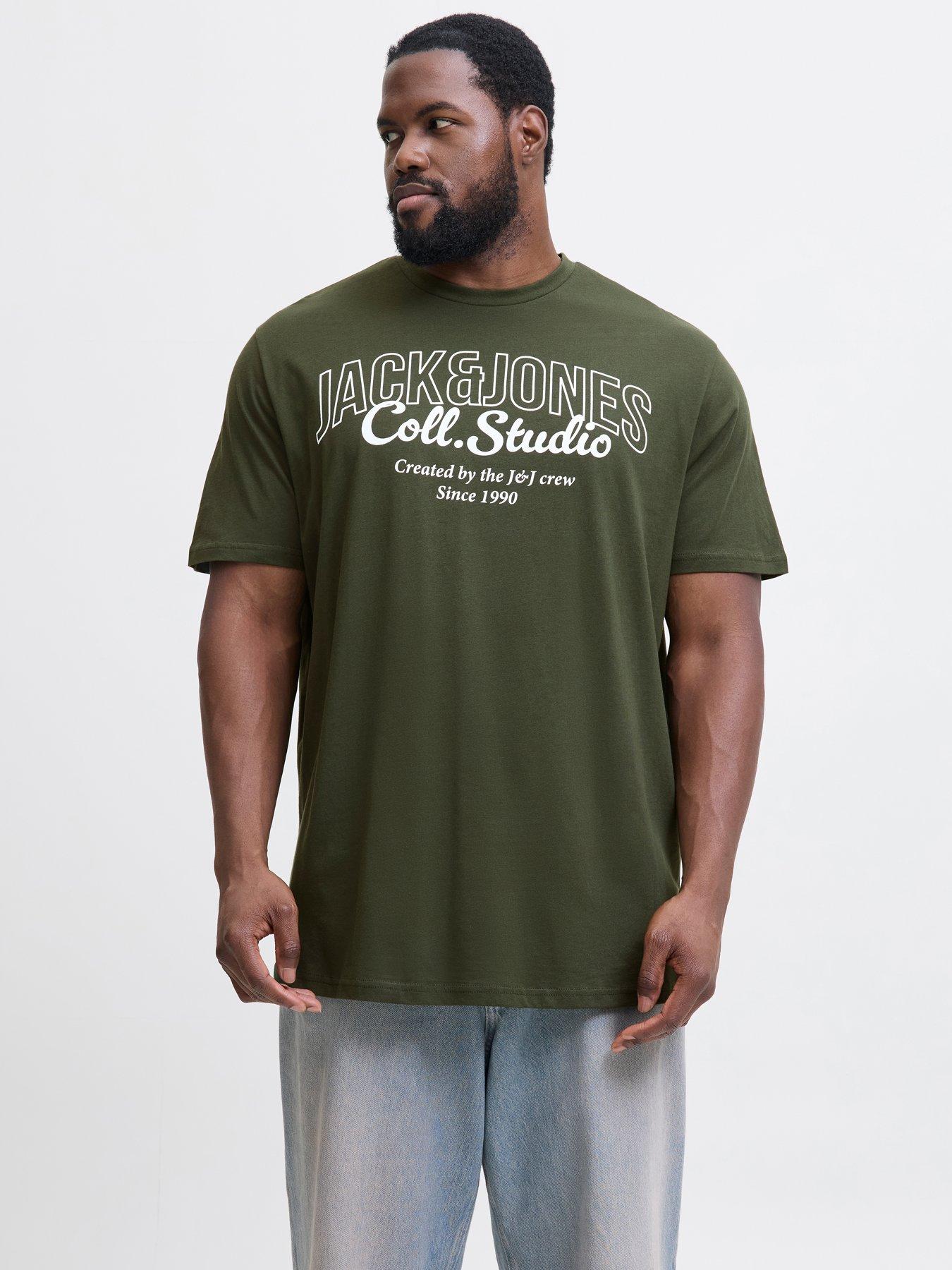 Image 2 of 7 of Jack & Jones Plus Makoto 3 Pack Short Sleeve Crew Neck T-Shirts - Multi