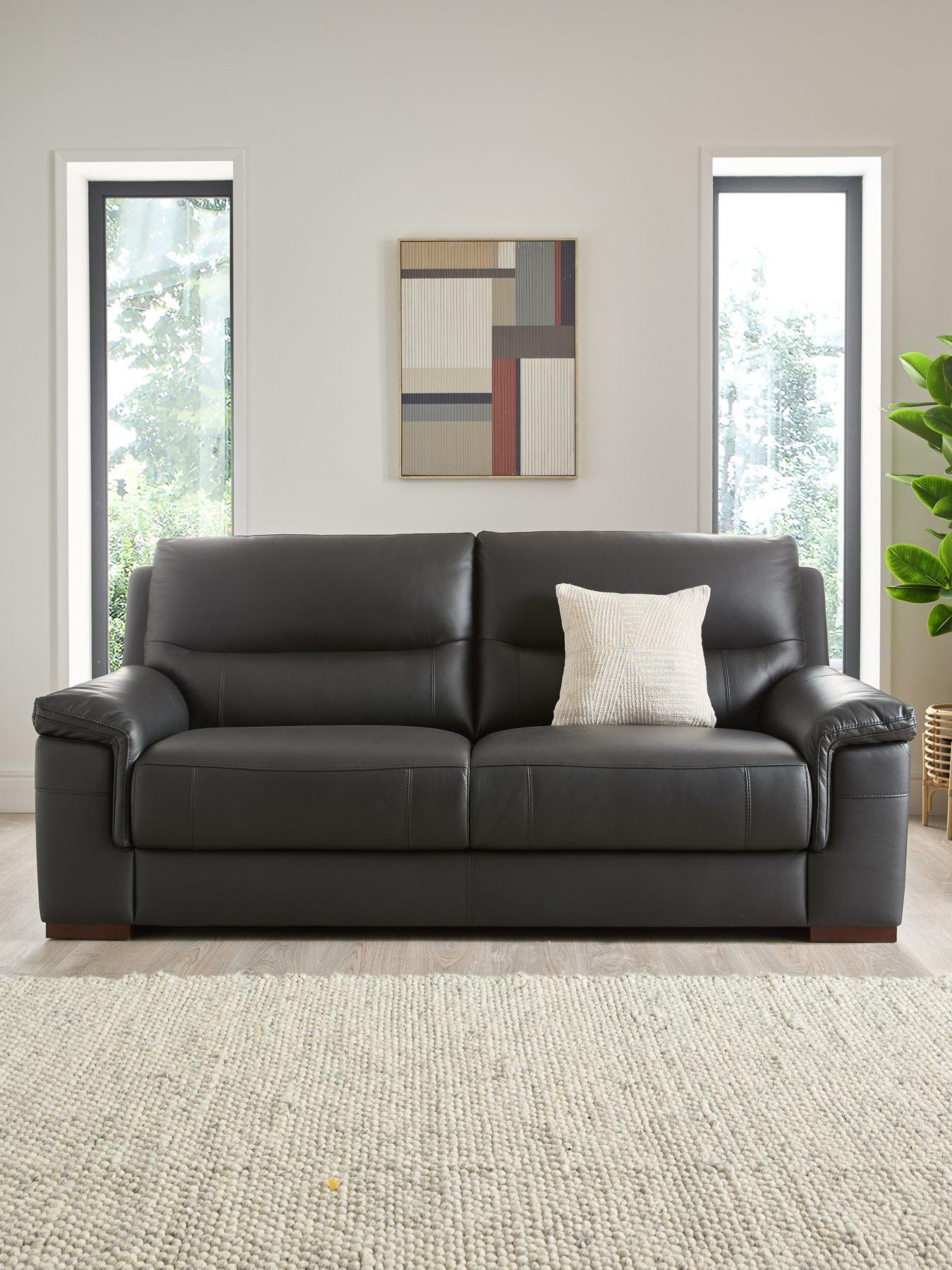 Very Home Prenton 3 Seater Leather Sofa
