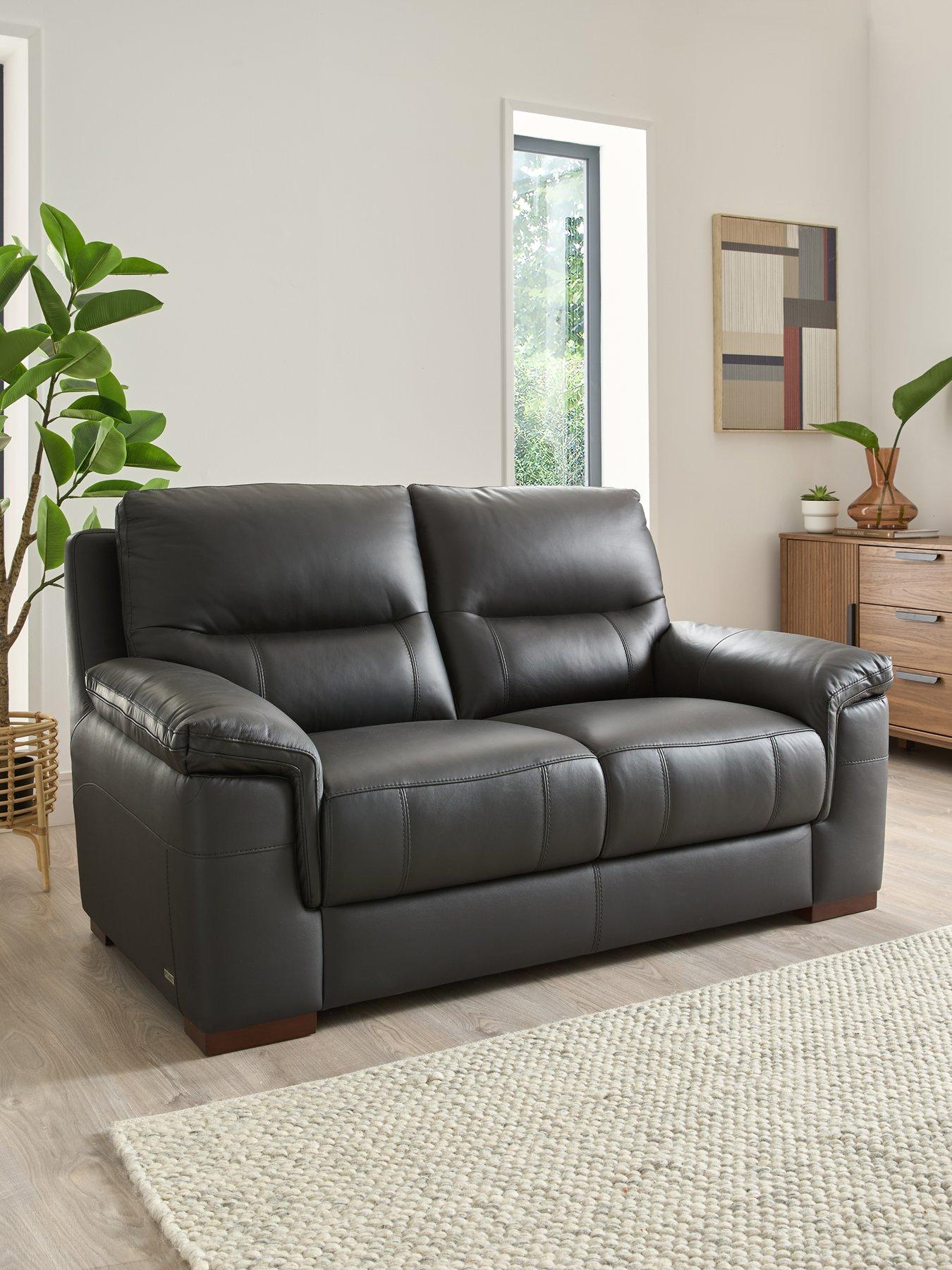 Image 1 of 7 of The Very Collection Prenton 2 Seater Leather Sofa