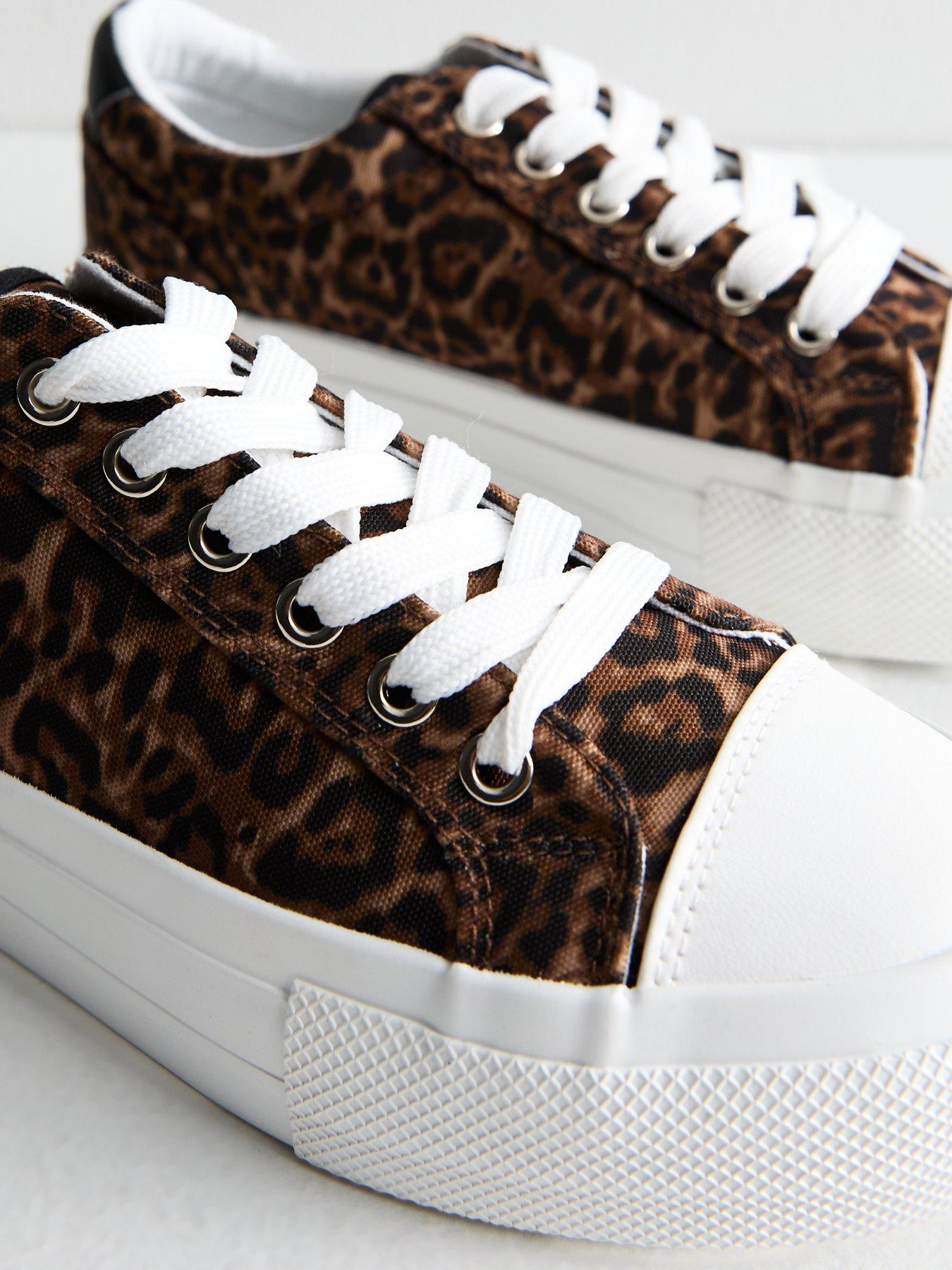 River Island White And Leopard Trainers Leopard Print Kids River