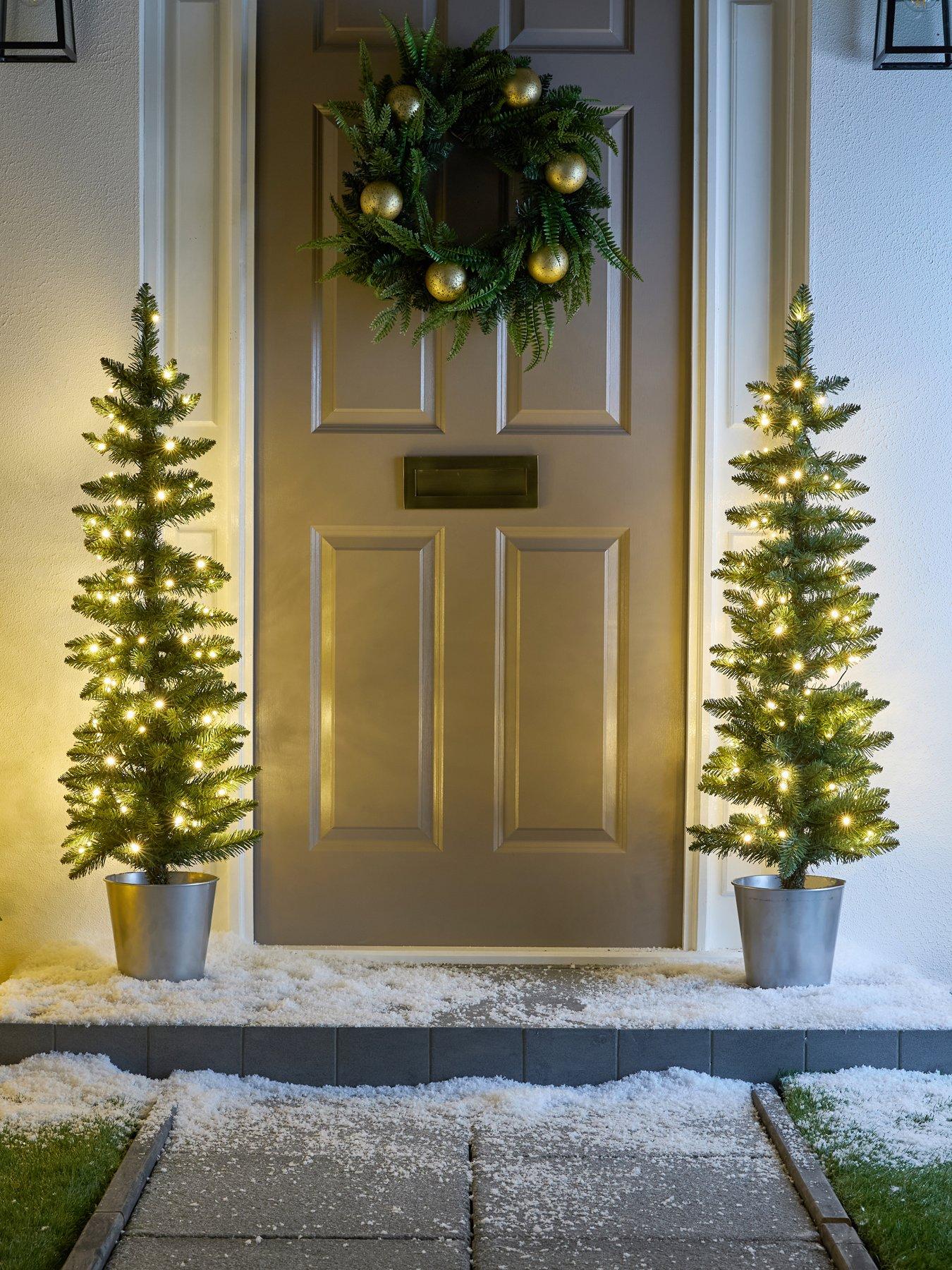 undefined 4ft Prelit Set 2 Porch Trees