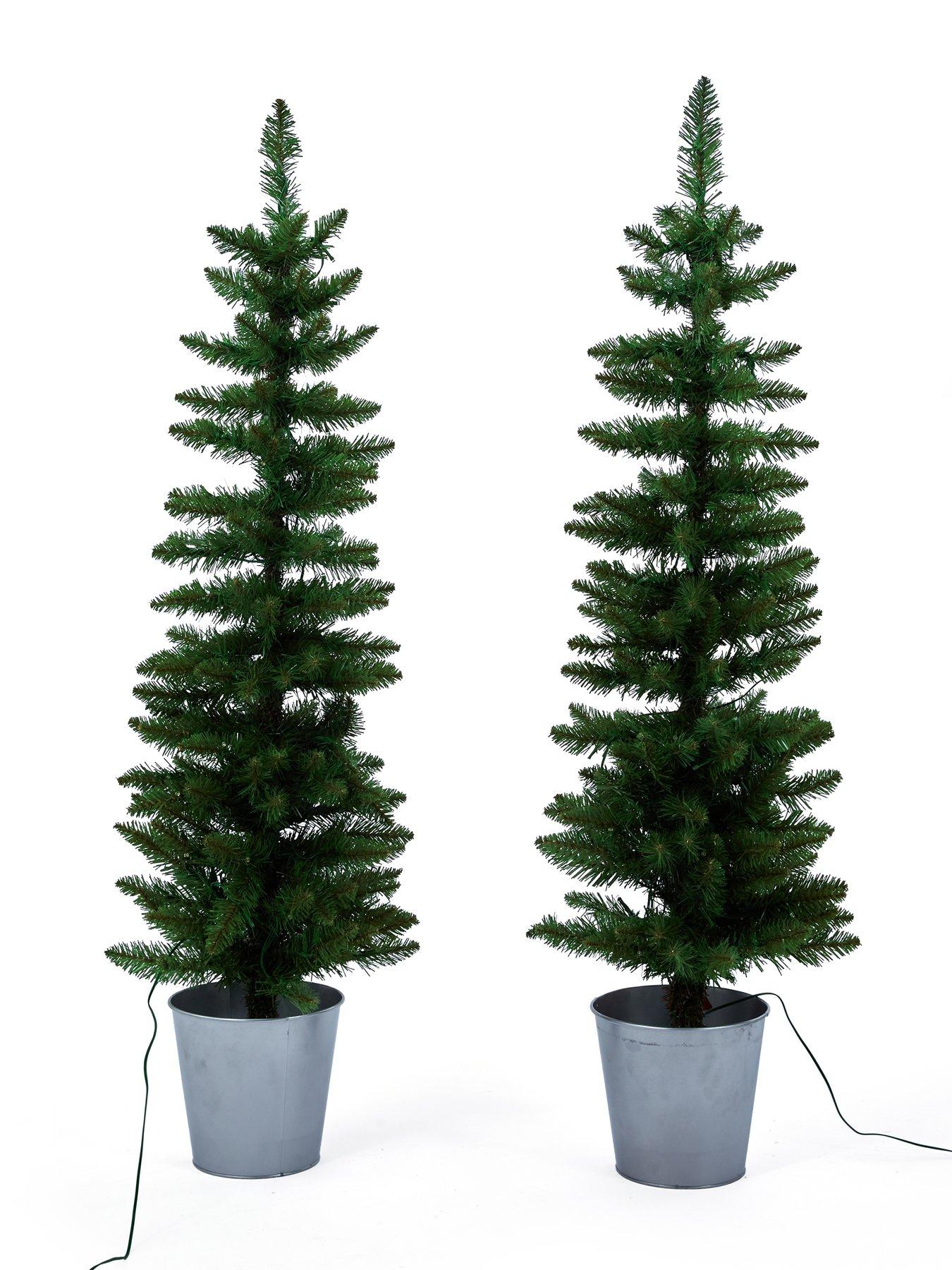 Image 2 of 5 of Very Home Set of 2 Pre Lit Porch Christmas Trees -&nbsp;4ft