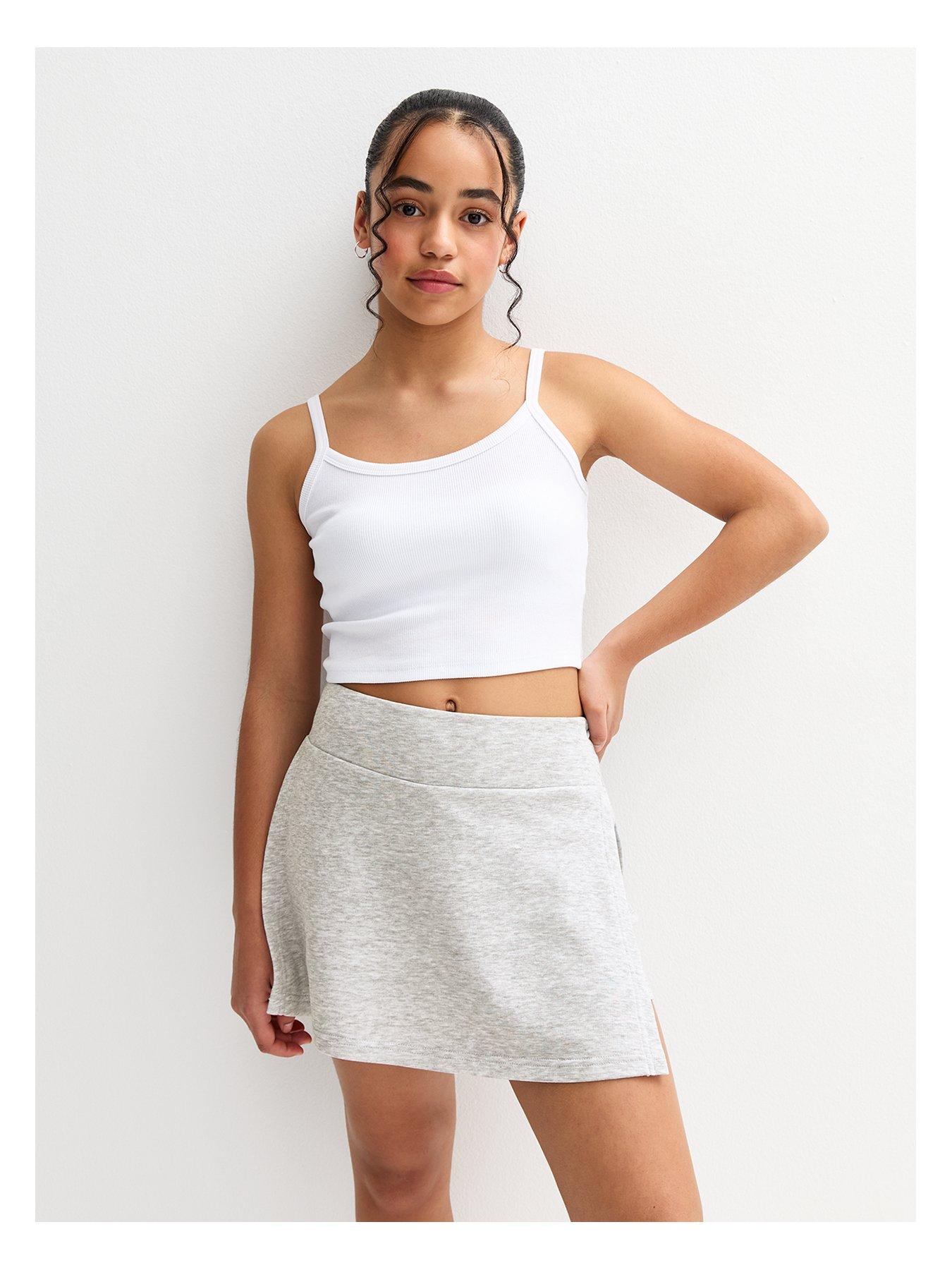 New Look 915 Girls Jersey Wrap Mini Skort Grey Very