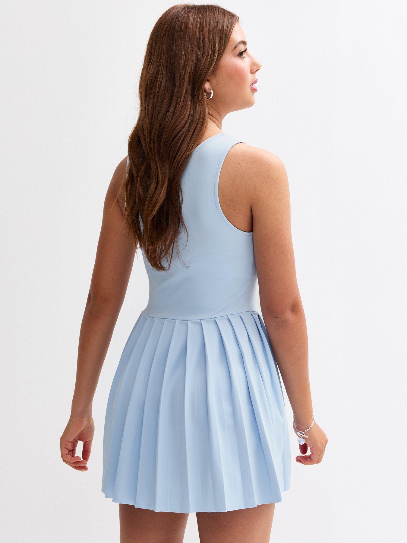 New Look 915 Girls Pleated Skirt Dress With Shorts Light Blue Very