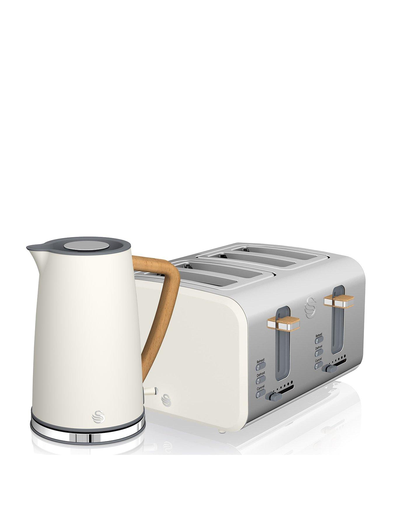 Image of Swan EEJB153 Nordic 4 Slice Toaster and Kettle Set - White