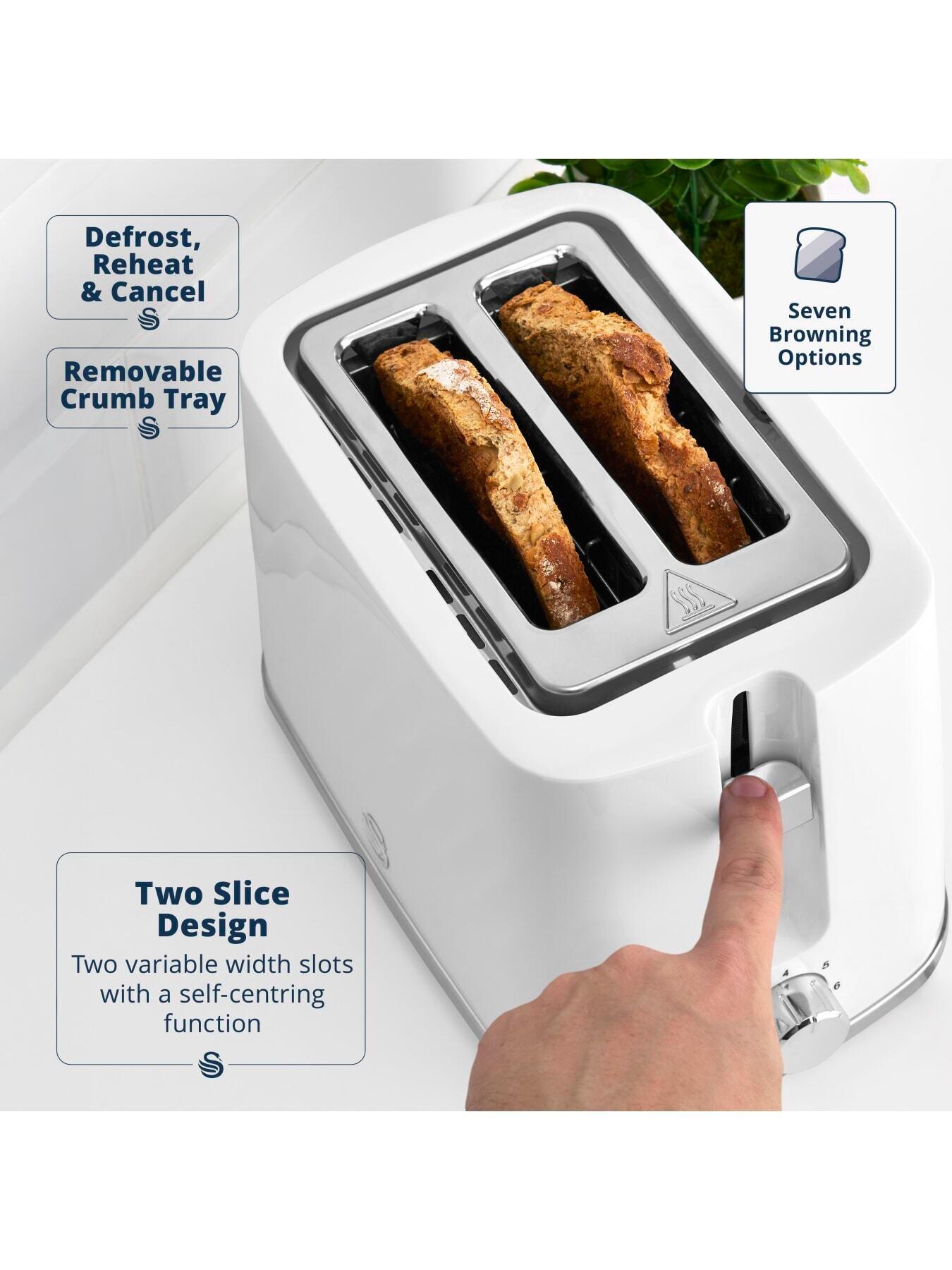Image 3 of 6 of Swan EEJB258 Windsor 2 Slice Toaster and Kettle Set - White
