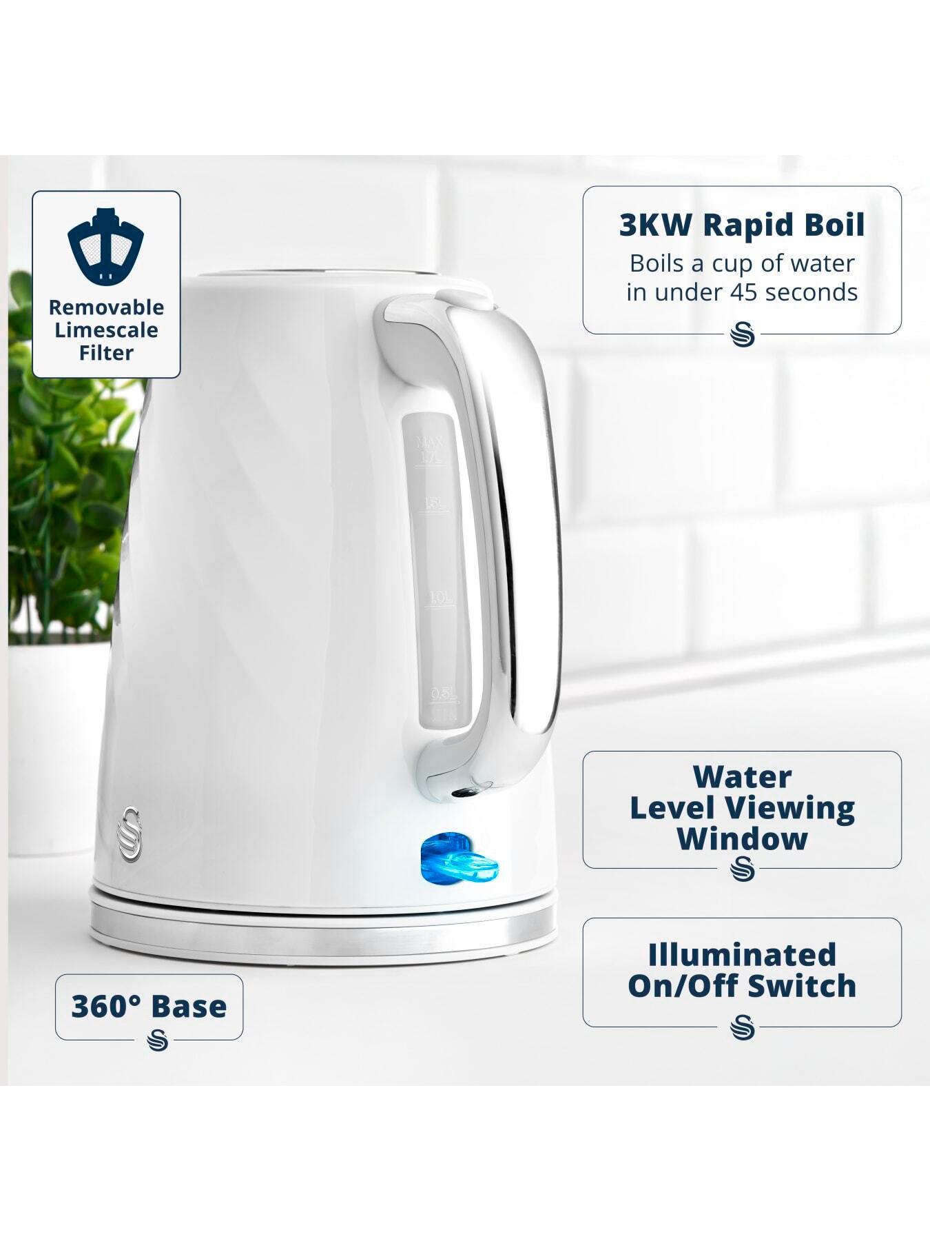 Image 4 of 6 of Swan EEJB258 Windsor 2 Slice Toaster and Kettle Set - White