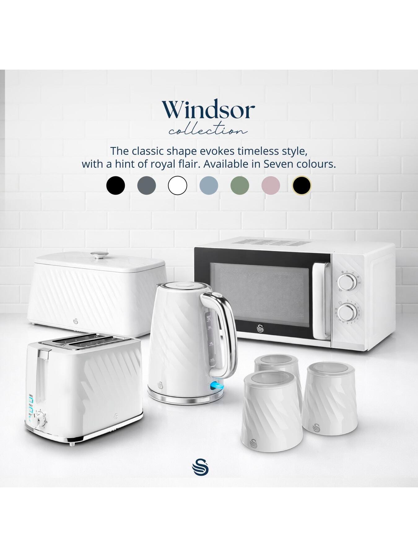 Image 5 of 6 of Swan EEJB258 Windsor 2 Slice Toaster and Kettle Set - White