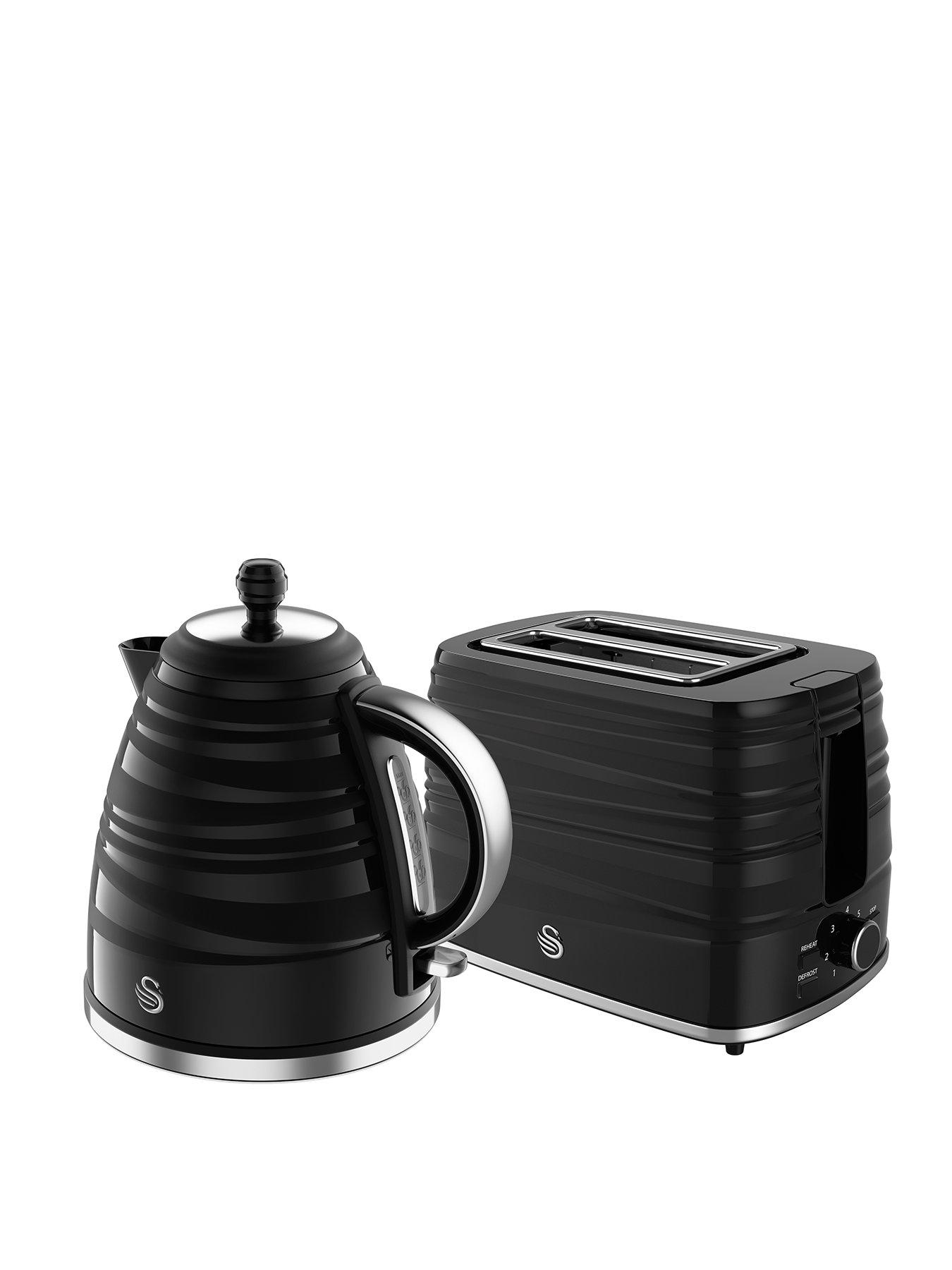 Image 1 of 6 of Swan EEJB245 Symphony 2 Slice Toaster and Kettle Set - Black