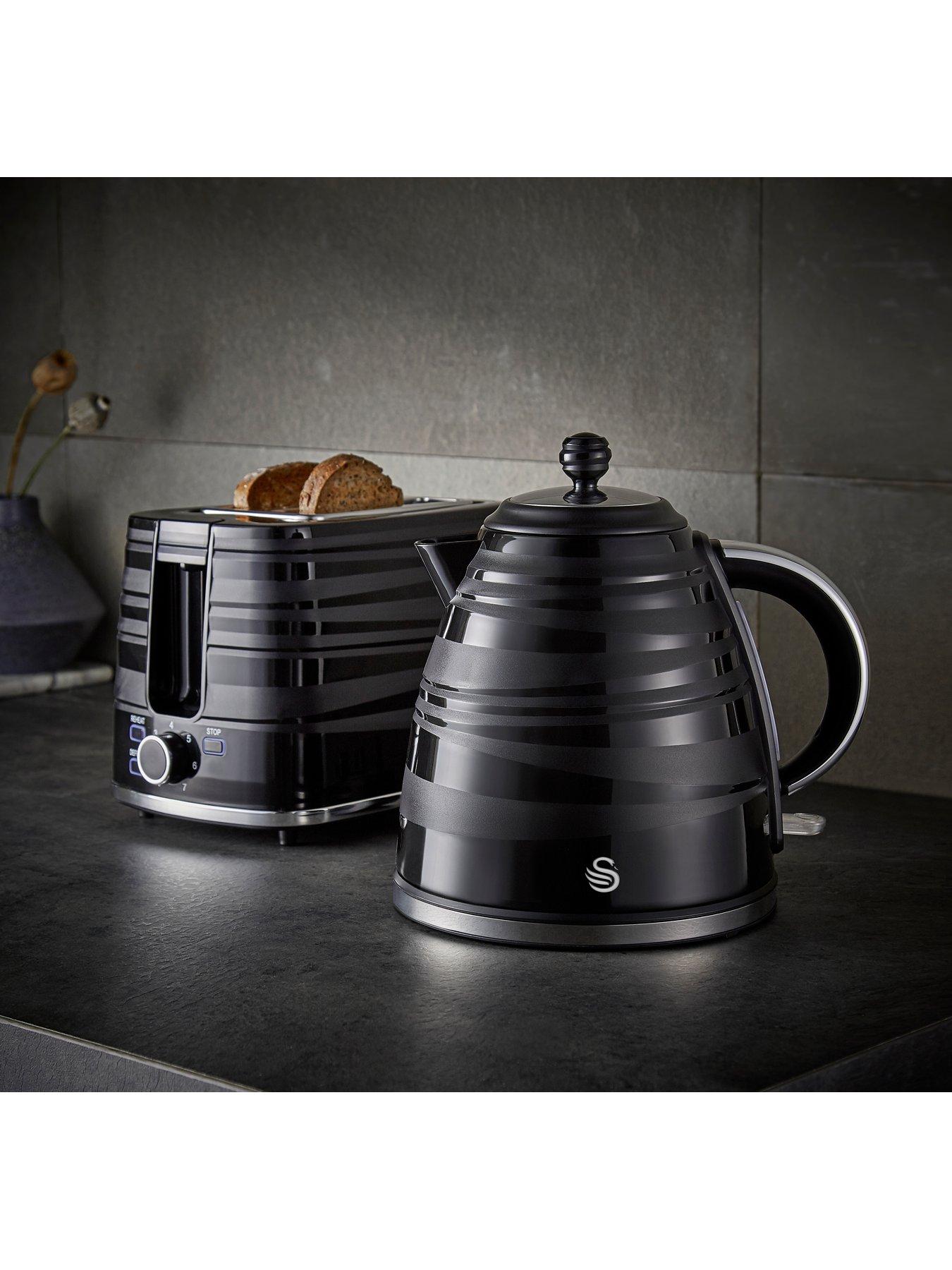 Image 6 of 6 of Swan EEJB245 Symphony 2 Slice Toaster and Kettle Set - Black