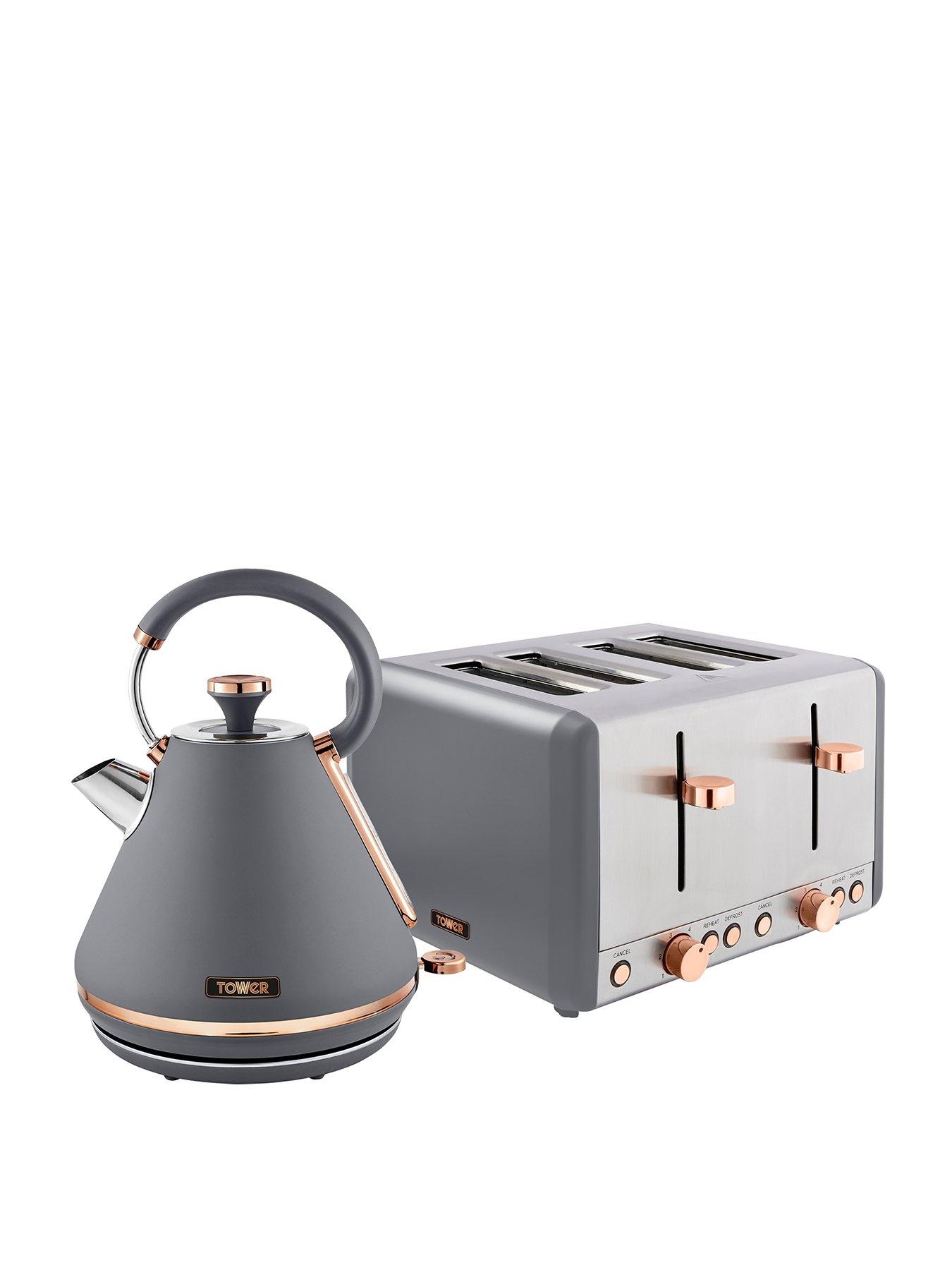 Tower EEJB227 Cavaletto Kettle and 4 Slice Toaster Set - Grey