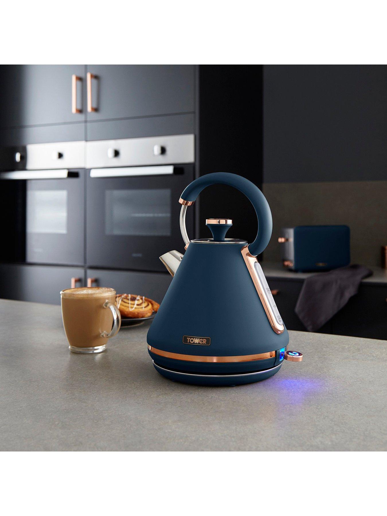 Tower Cavaletto Navy And Copper Kettle And Toaster Slice Blue And