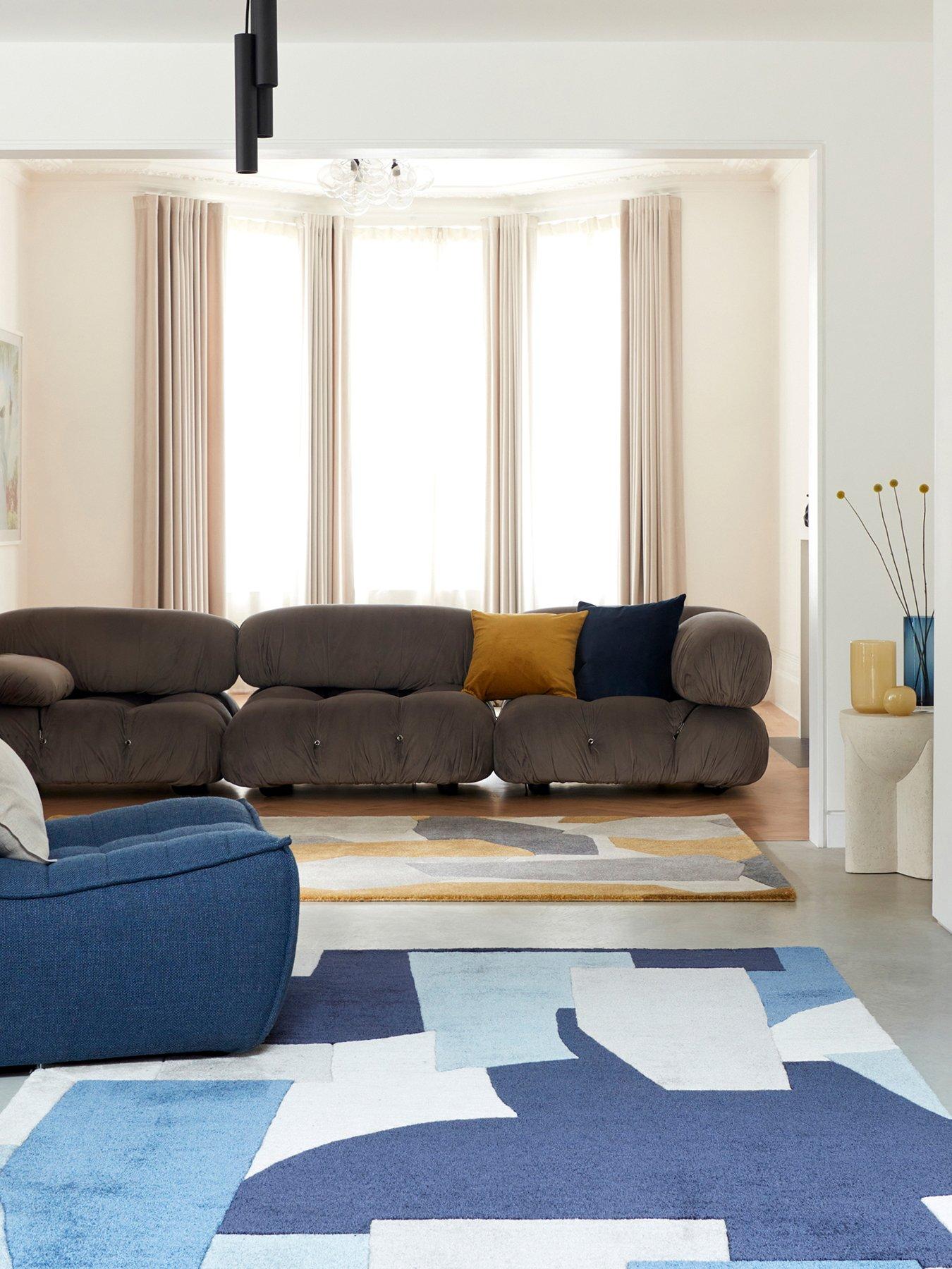 Asiatic Romy Geo Print Blue Rug