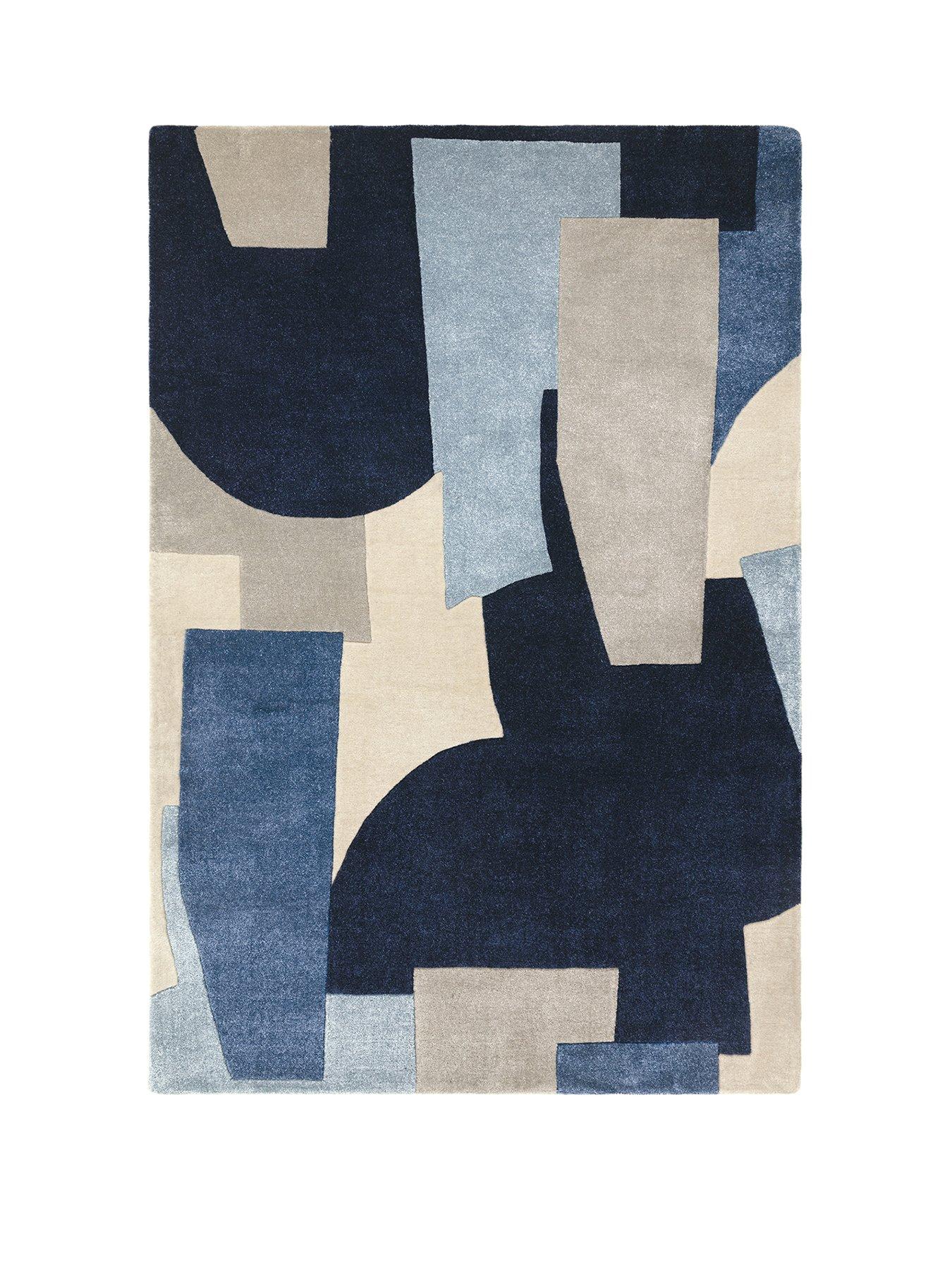 Image 2 of 6 of Asiatic Romy Geo Print Blue Rug