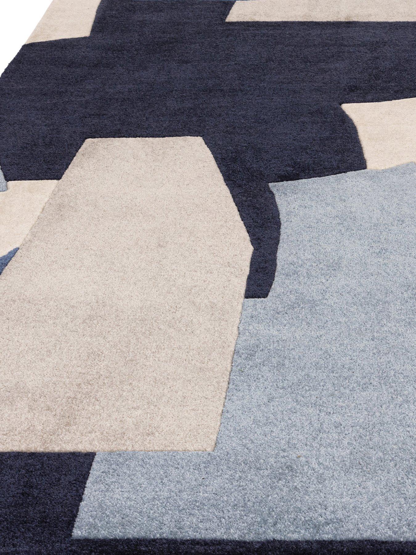 Image 3 of 6 of Asiatic Romy Geo Print Blue Rug