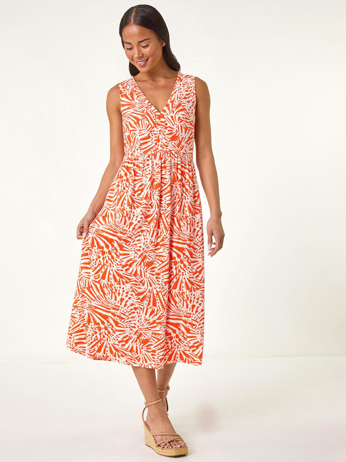 undefined Petite Linen Mix Midi Dress - Pink