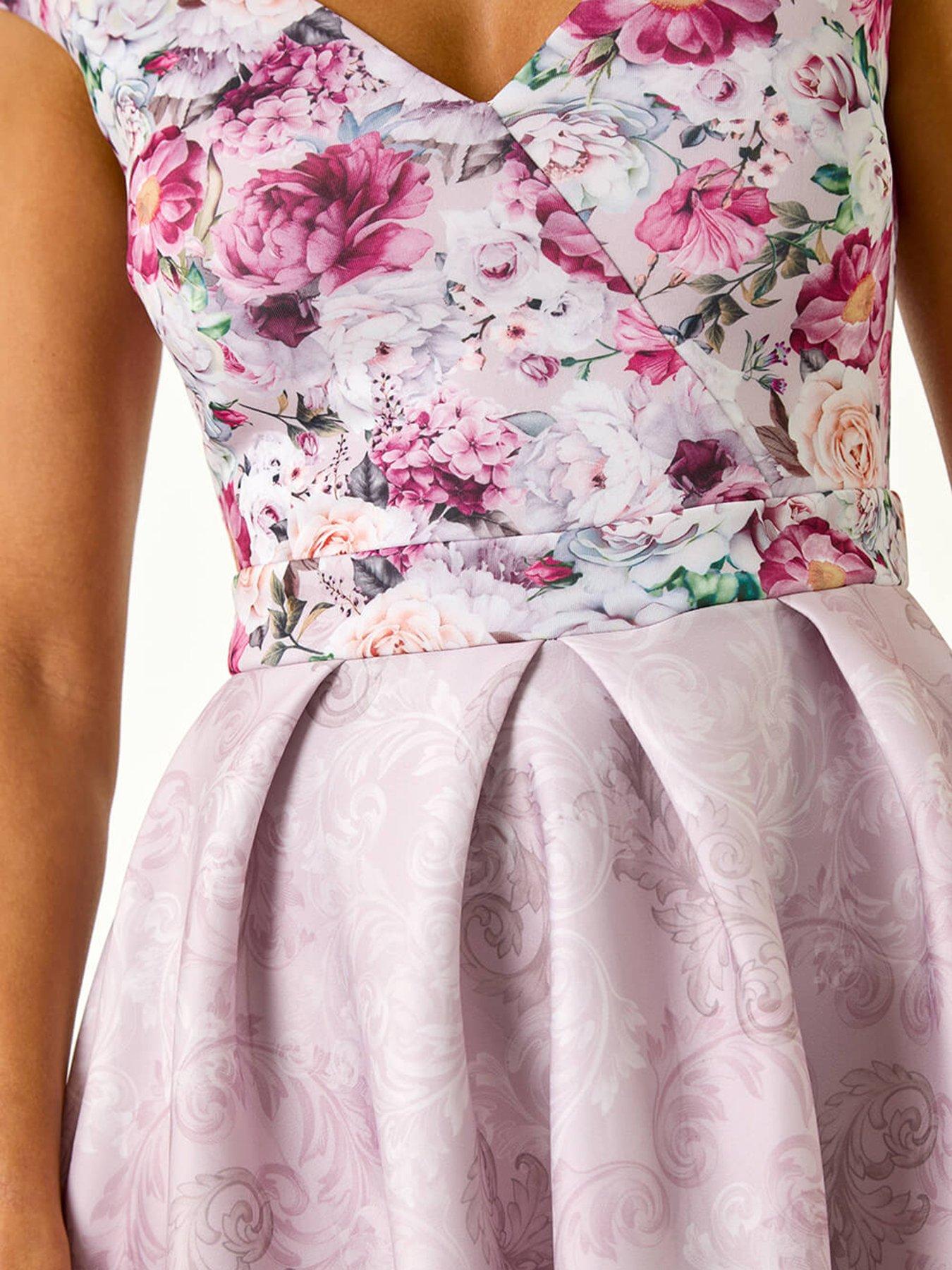 Roman Sweetheart Floral Midi Dress - Pink | Very