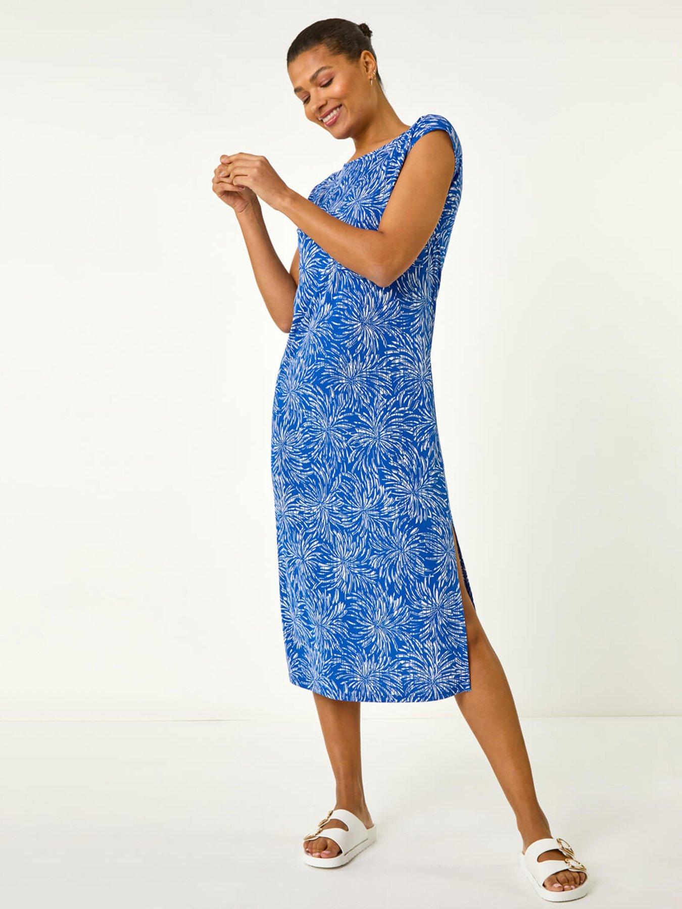 undefined Abstract A-Line Midi - Blue