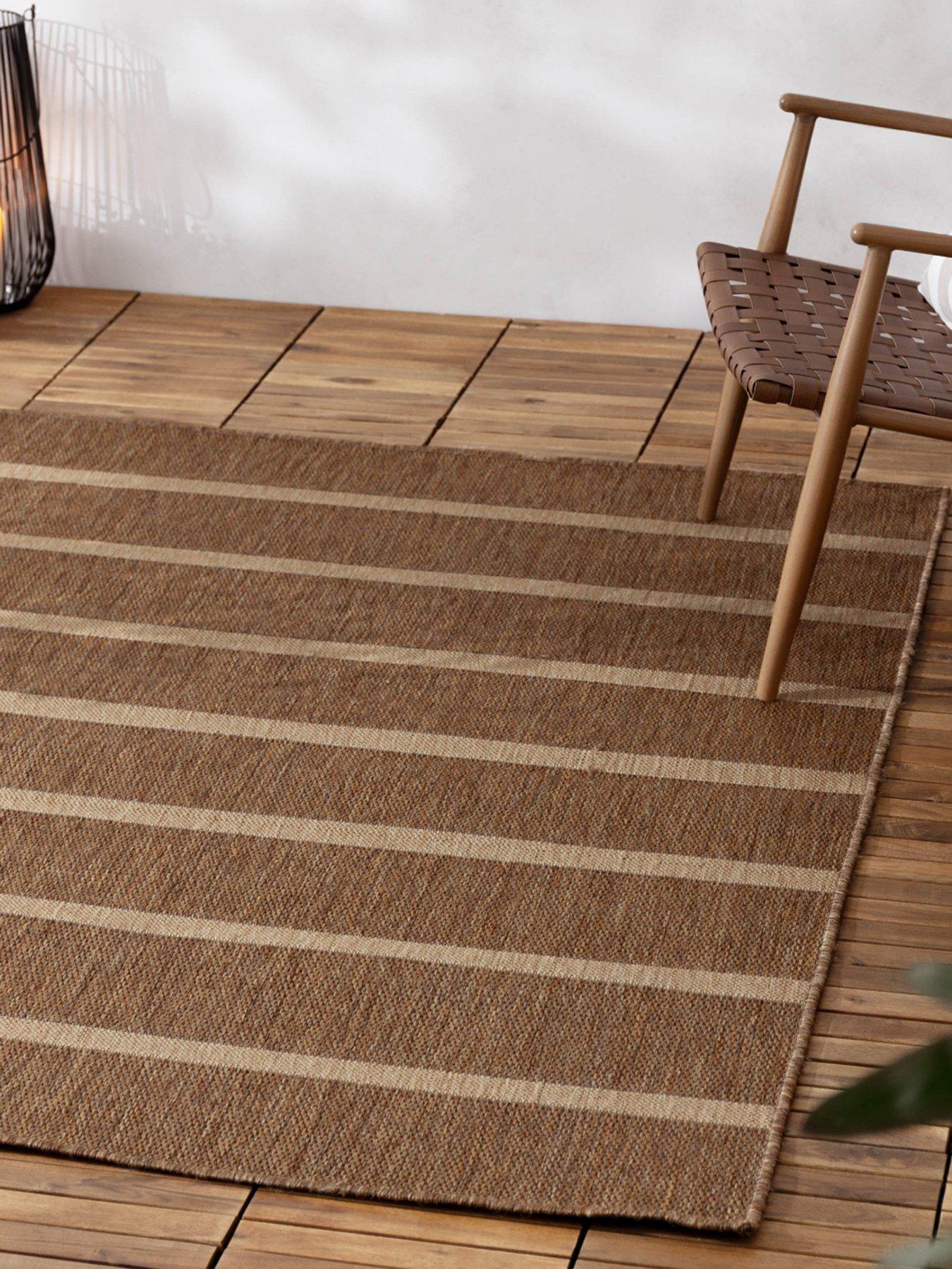 undefined Tala Stripe Jute Effect Rug - Natural
