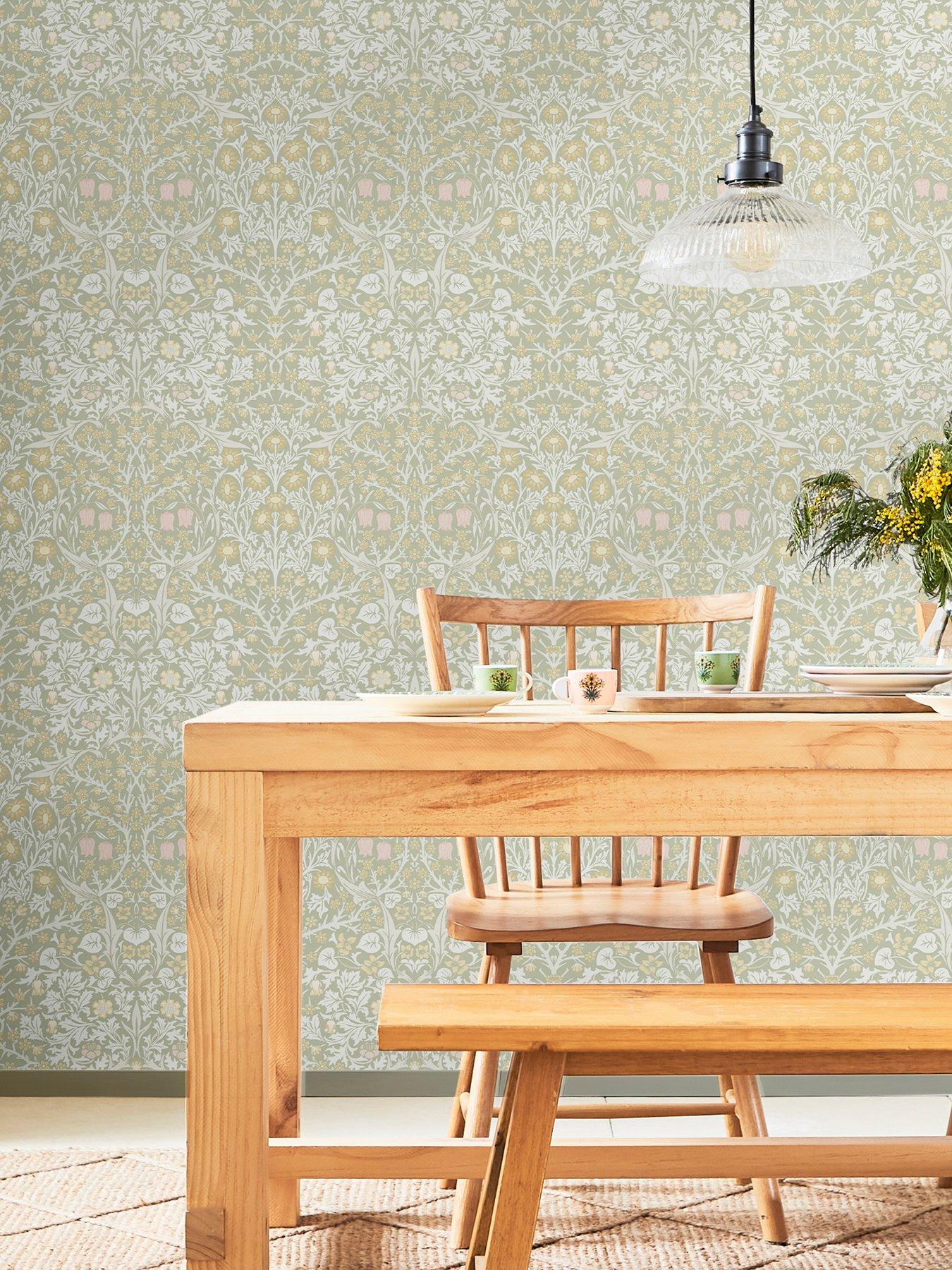 undefined William Morris Blackthorn Sage Wallpaper