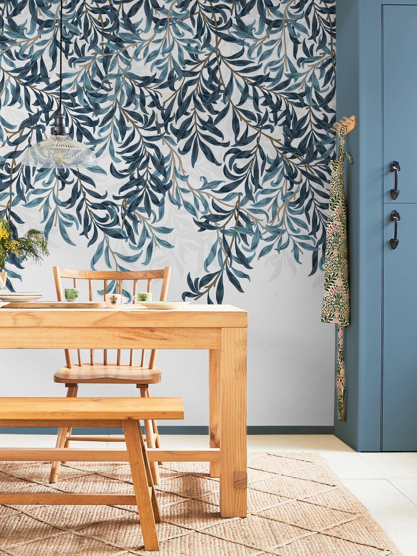 undefined William Morris Willow Bough Blue Fixed Size Mural Wallpaper