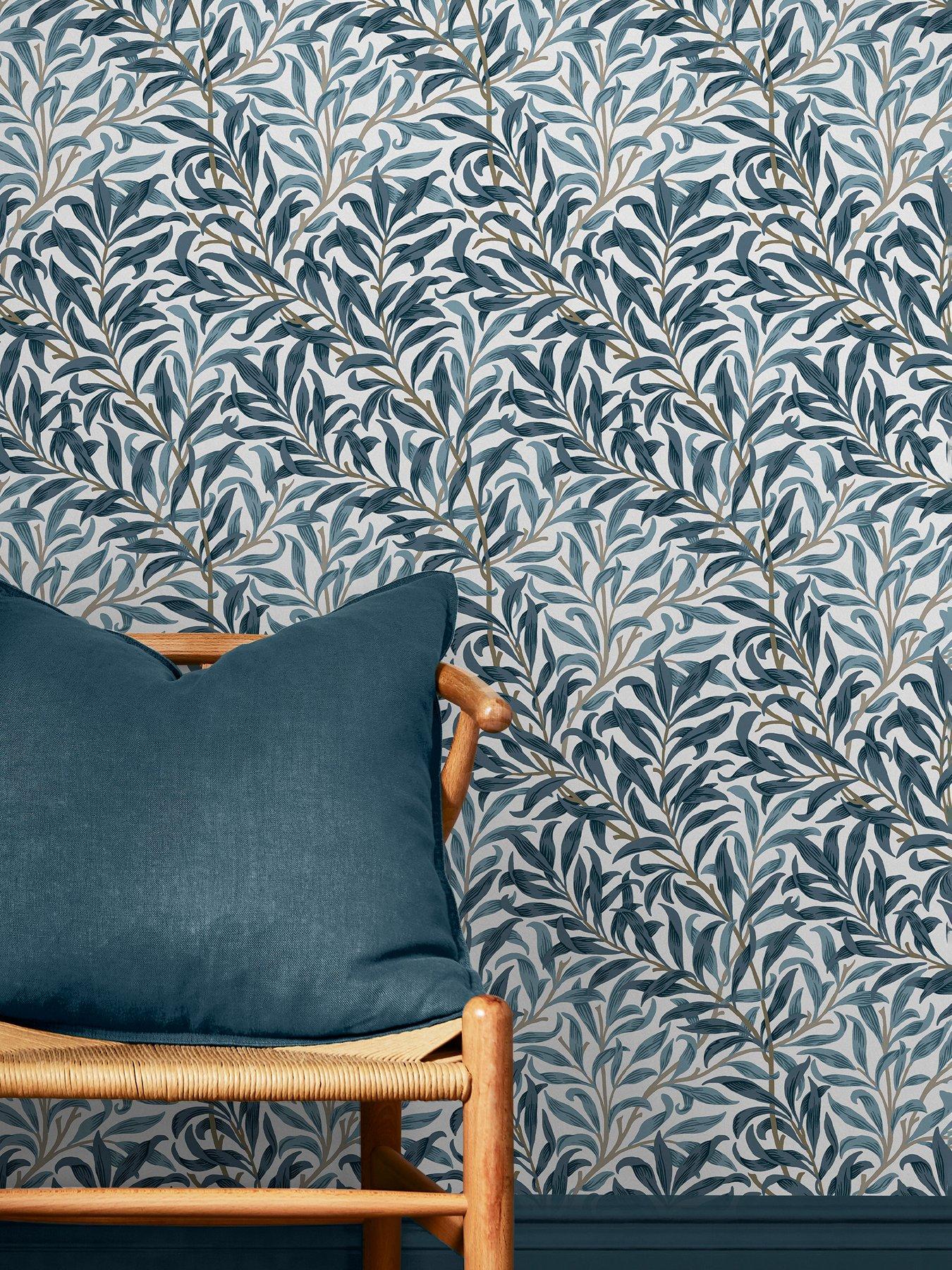 undefined William Morris Willow Bough White & Blues Wallpaper