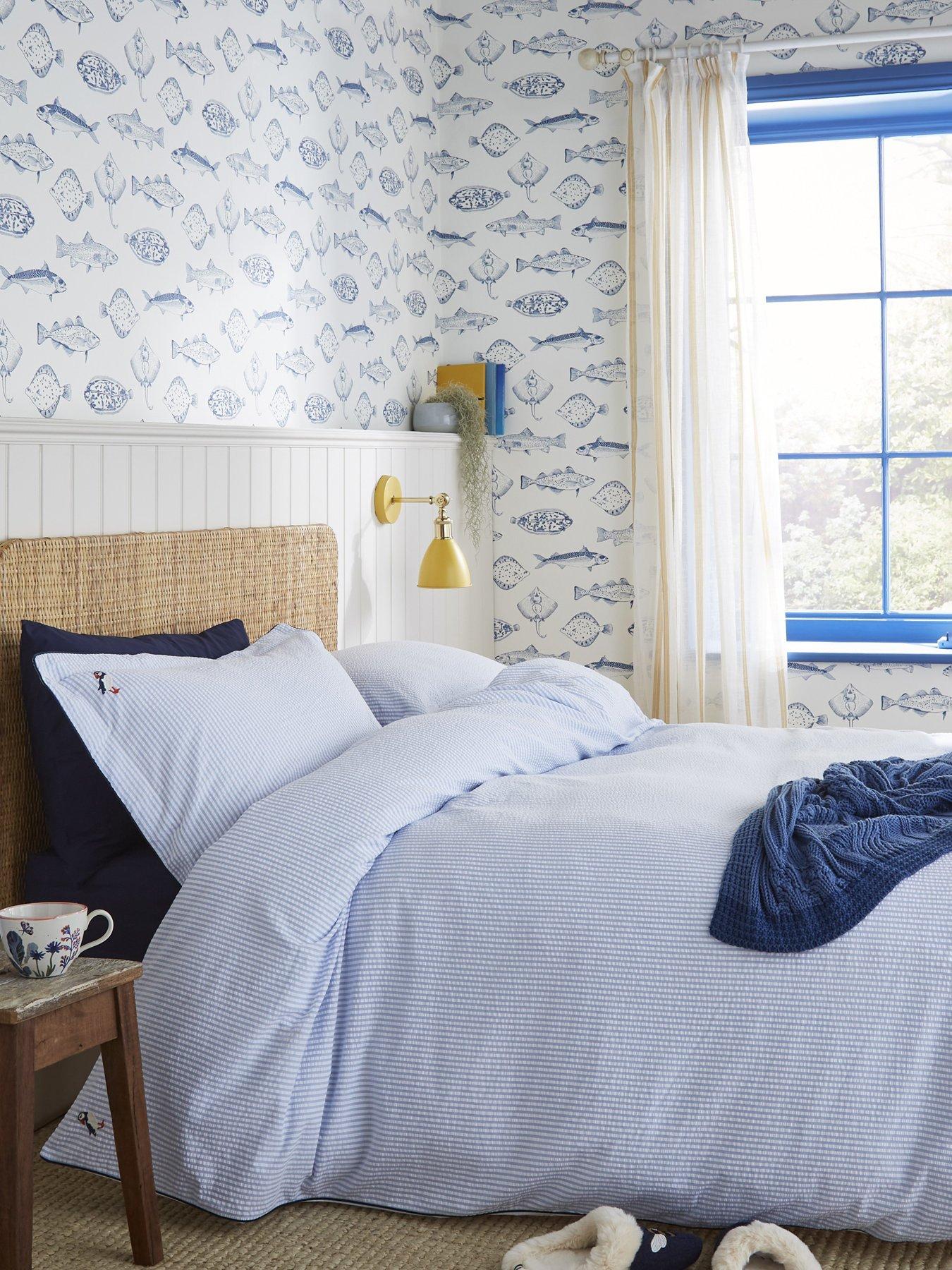 Joules Name The Plaice Coast Blue Wallpaper