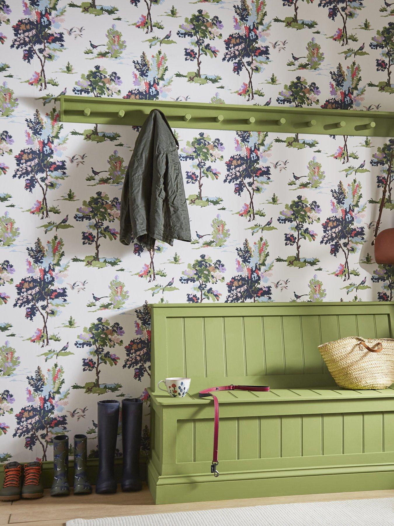 Joules Woodland Scene Dawn Grey Wallpaper