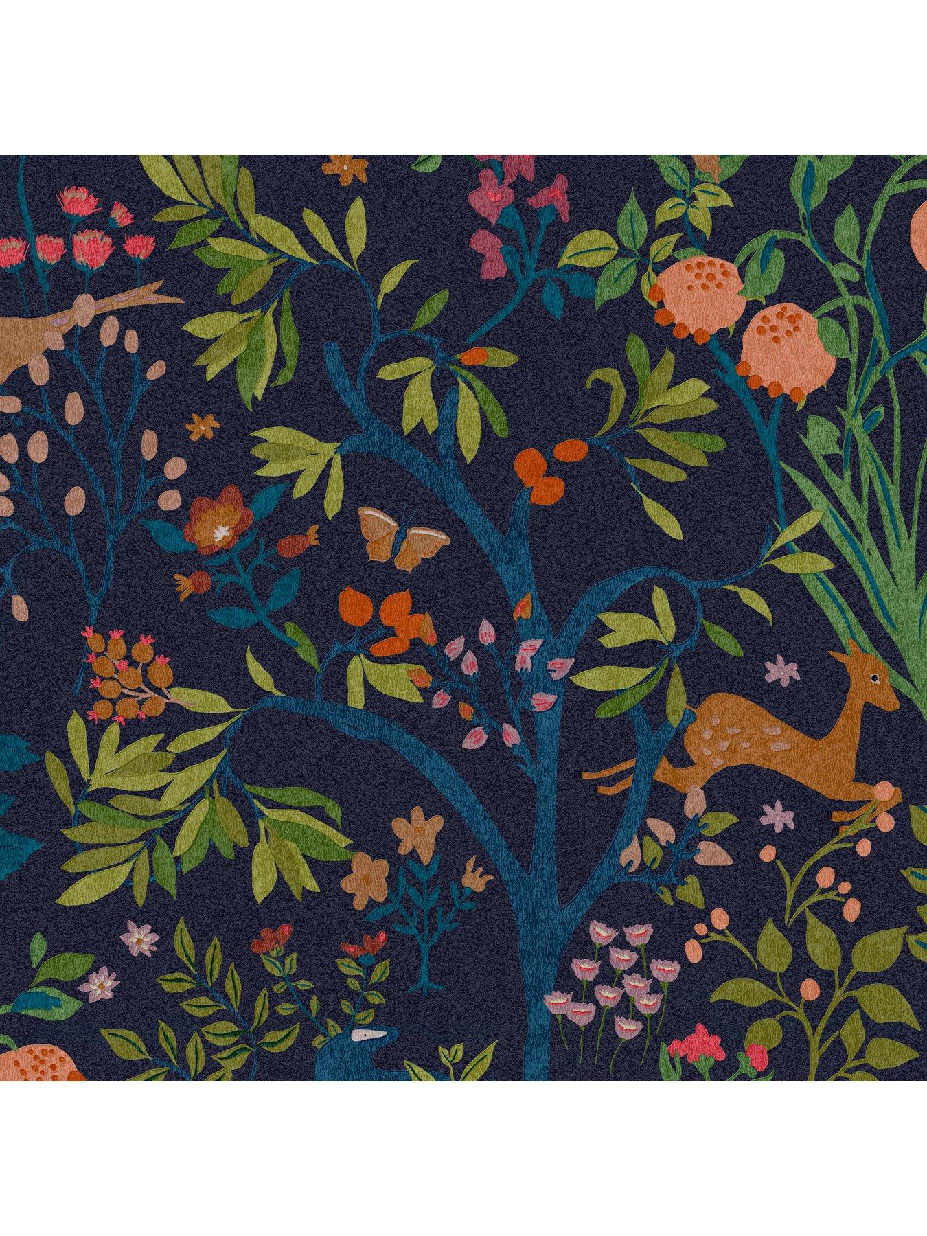 Image 2 of 4 of Joules Enchanted Woodland Navy Wallpaper