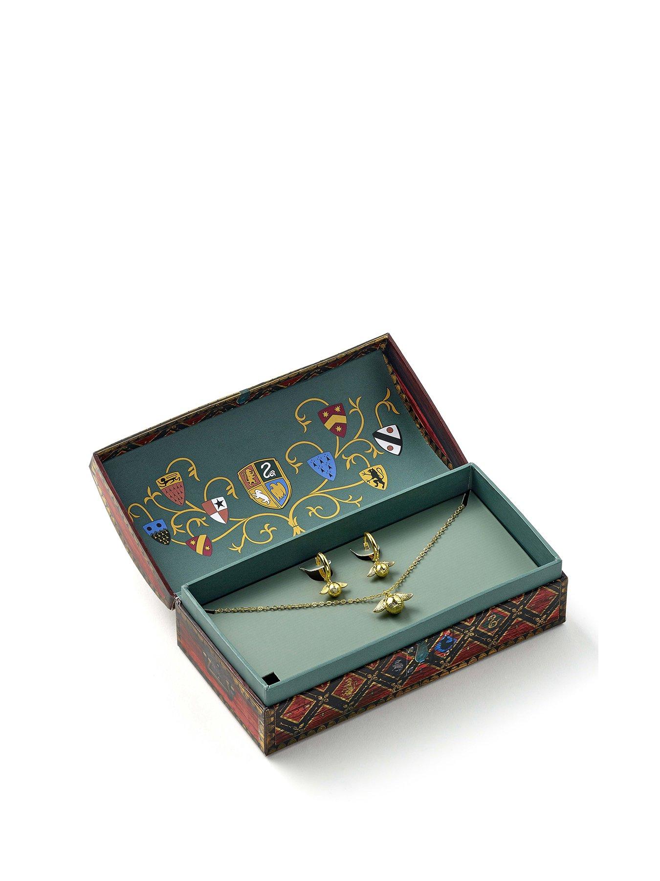Harry Potter Quidditch Gift Box with cute Golden Snitch Necklace  &  Earrings