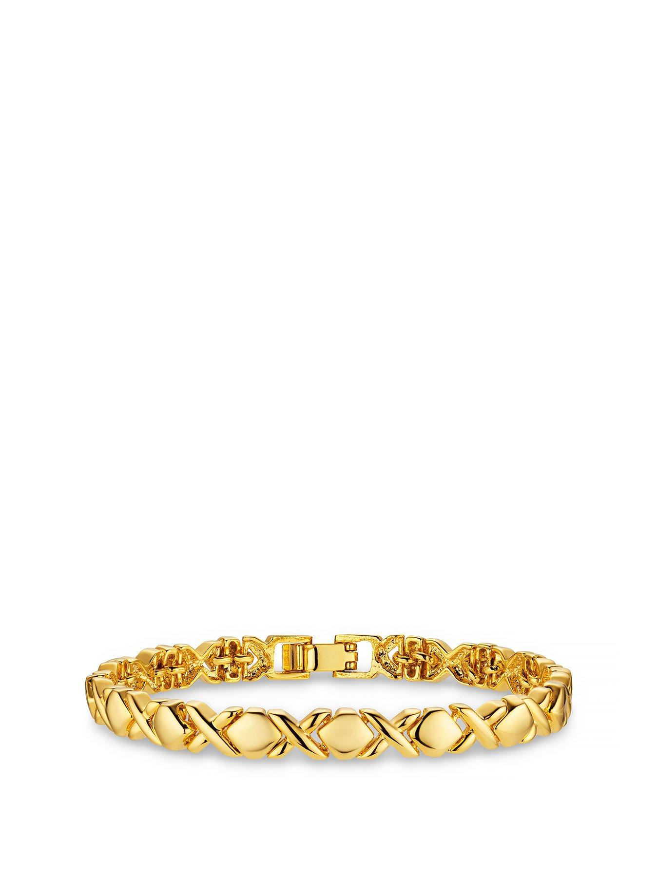 undefined Solid Cross Metal Tennis Bracelet
