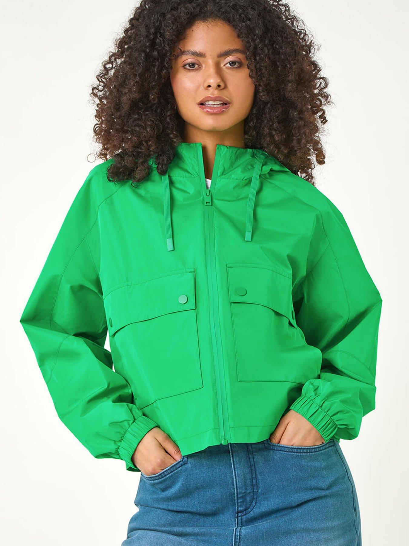 undefined Lightweight Hooded Raincoat -  Green