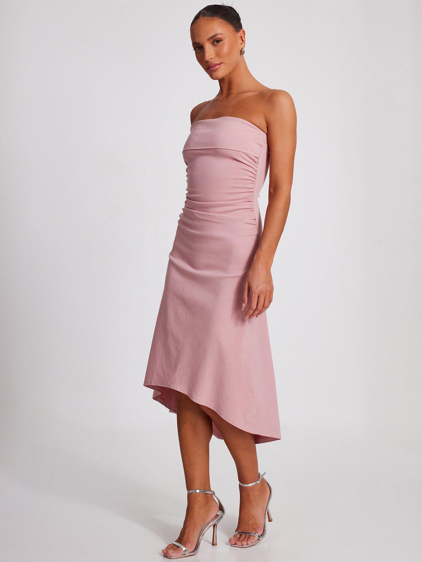 Pleated Bandeau Gown Light Pink main image 0