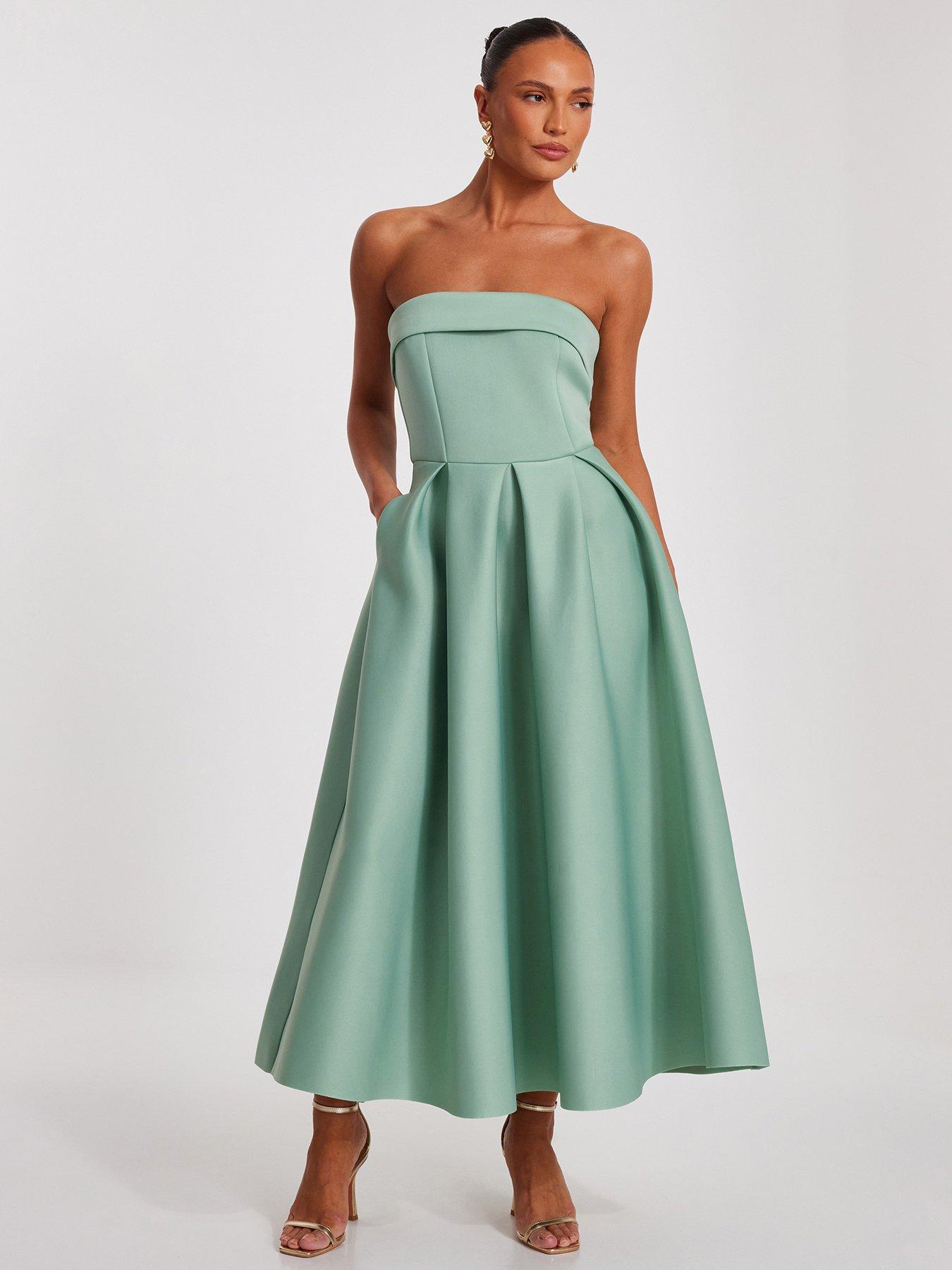 undefined Sage Bandeau Skater Dress