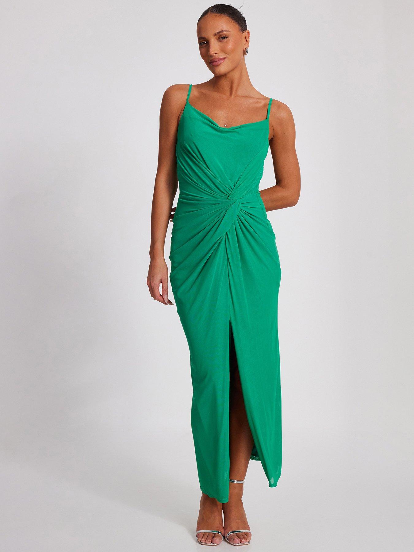 Quiz Jade Knot Front Midaxi Dress | Very