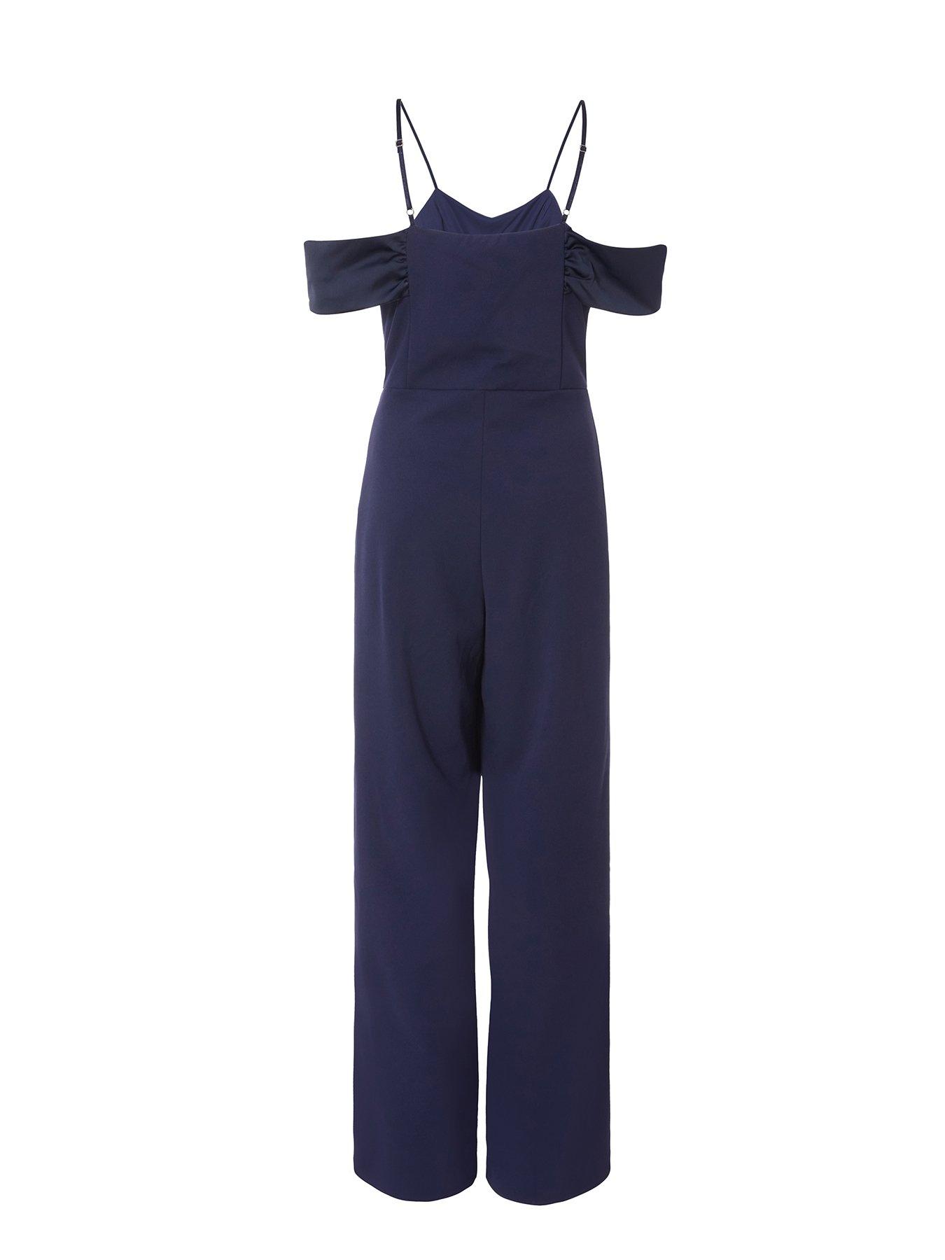 16267 Yellow Cold Shoulder Jumpsuit