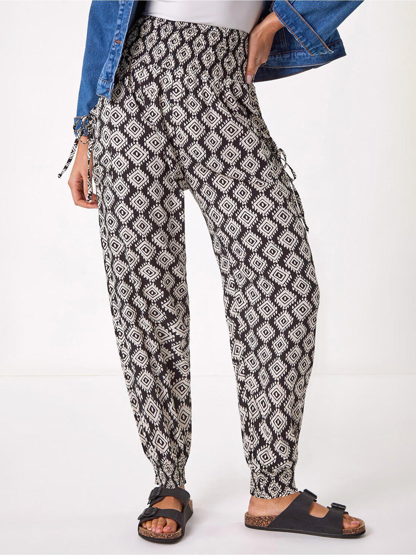 undefined Abstract Tie Pocket Trousers -  Black