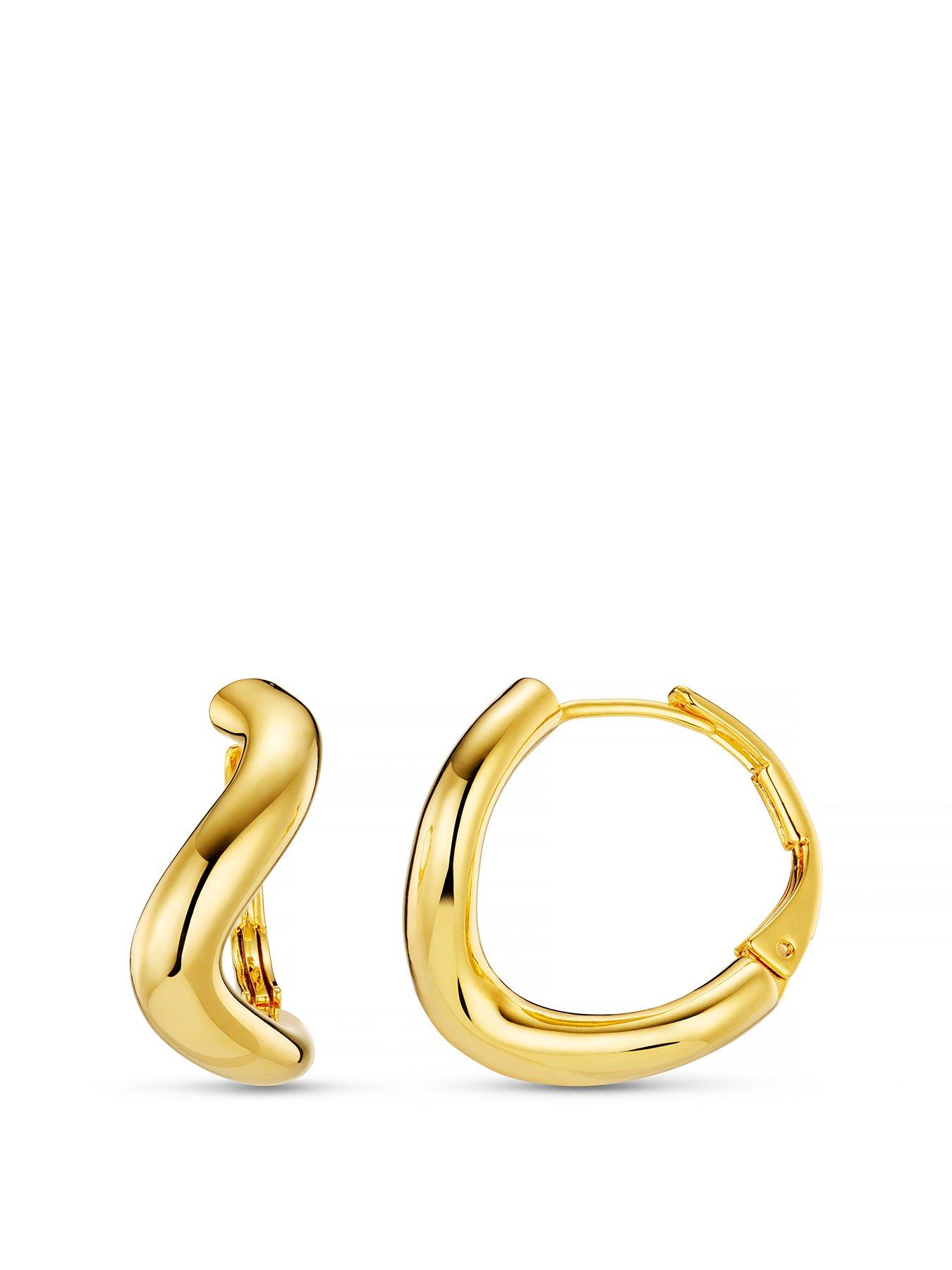 Image 1 of 2 of Orelia Round Wave Chunky Hoop Earring