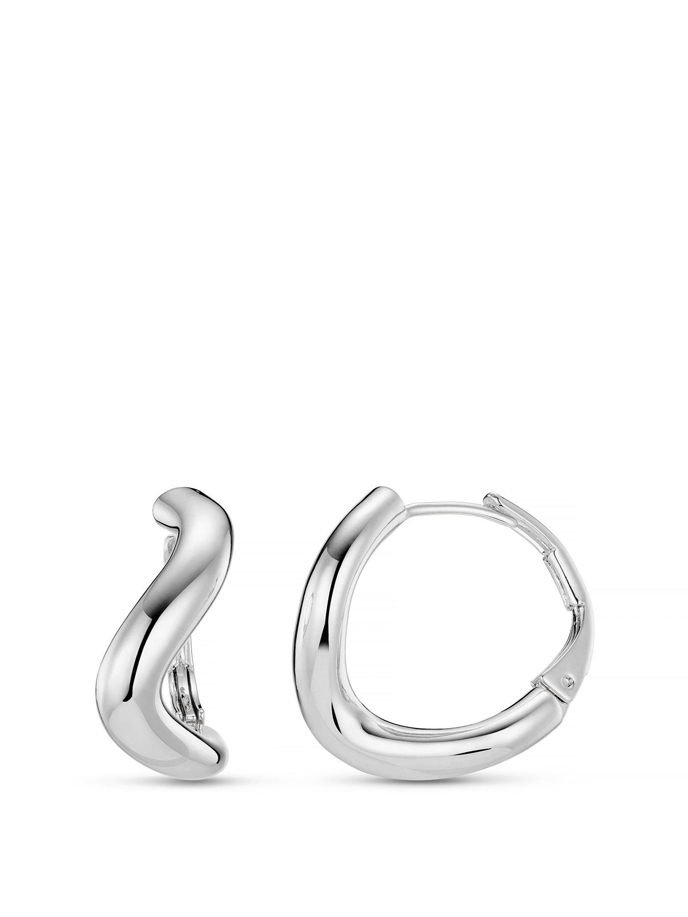 undefined Round Wave Chunky Hoop Earring