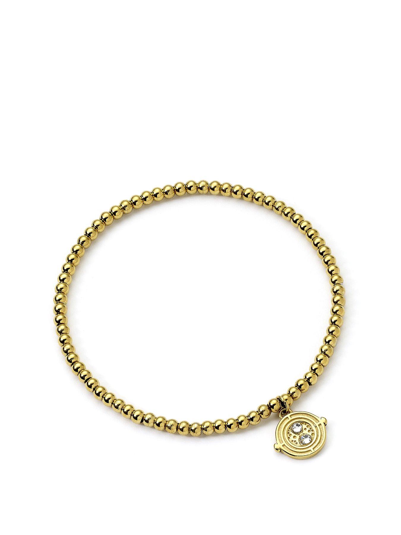 undefined Stainless Steel Time Turner Gold Ball Bead Bracelet