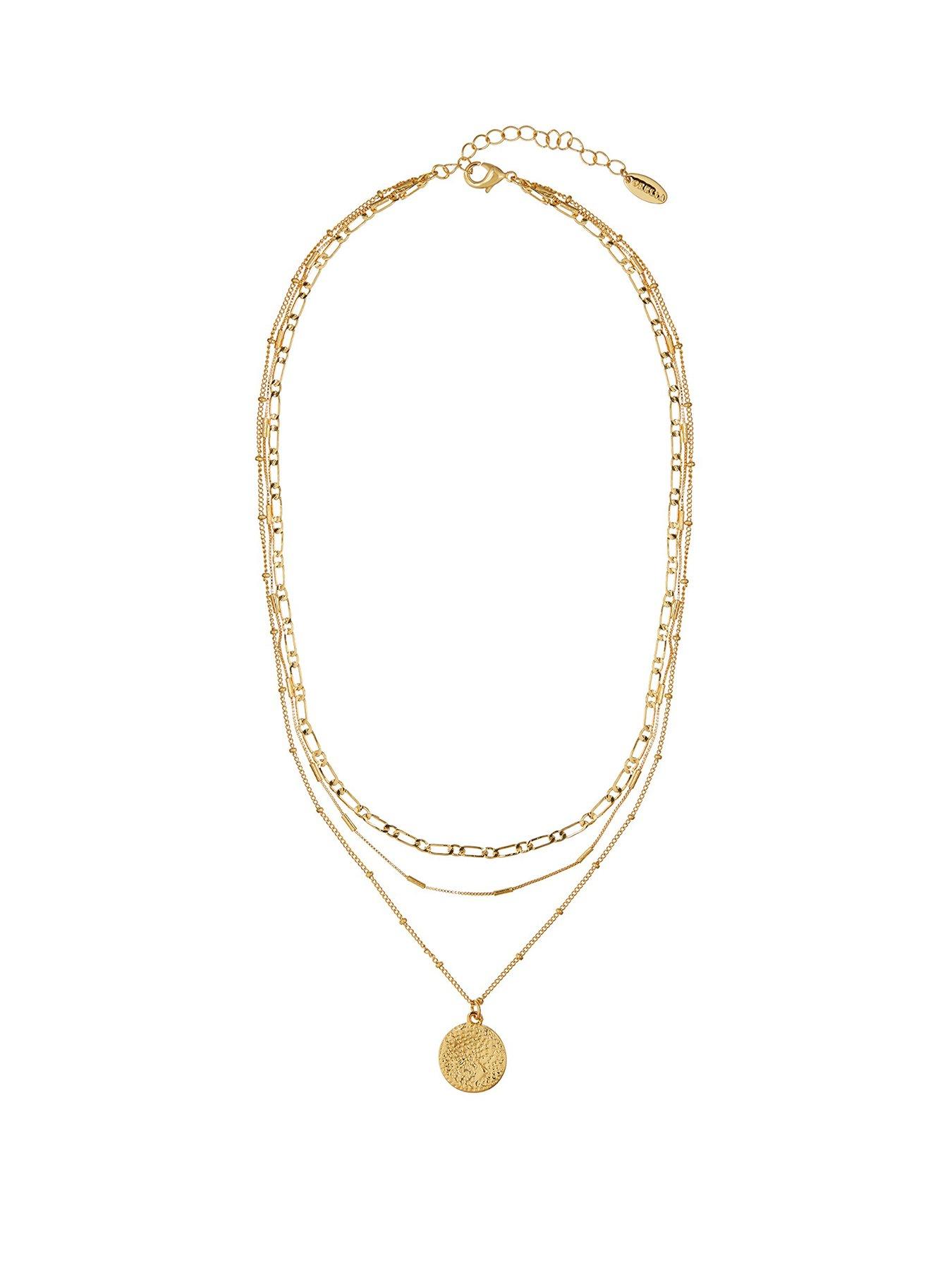 Image 1 of 3 of Orelia Multi Row Coin Necklace