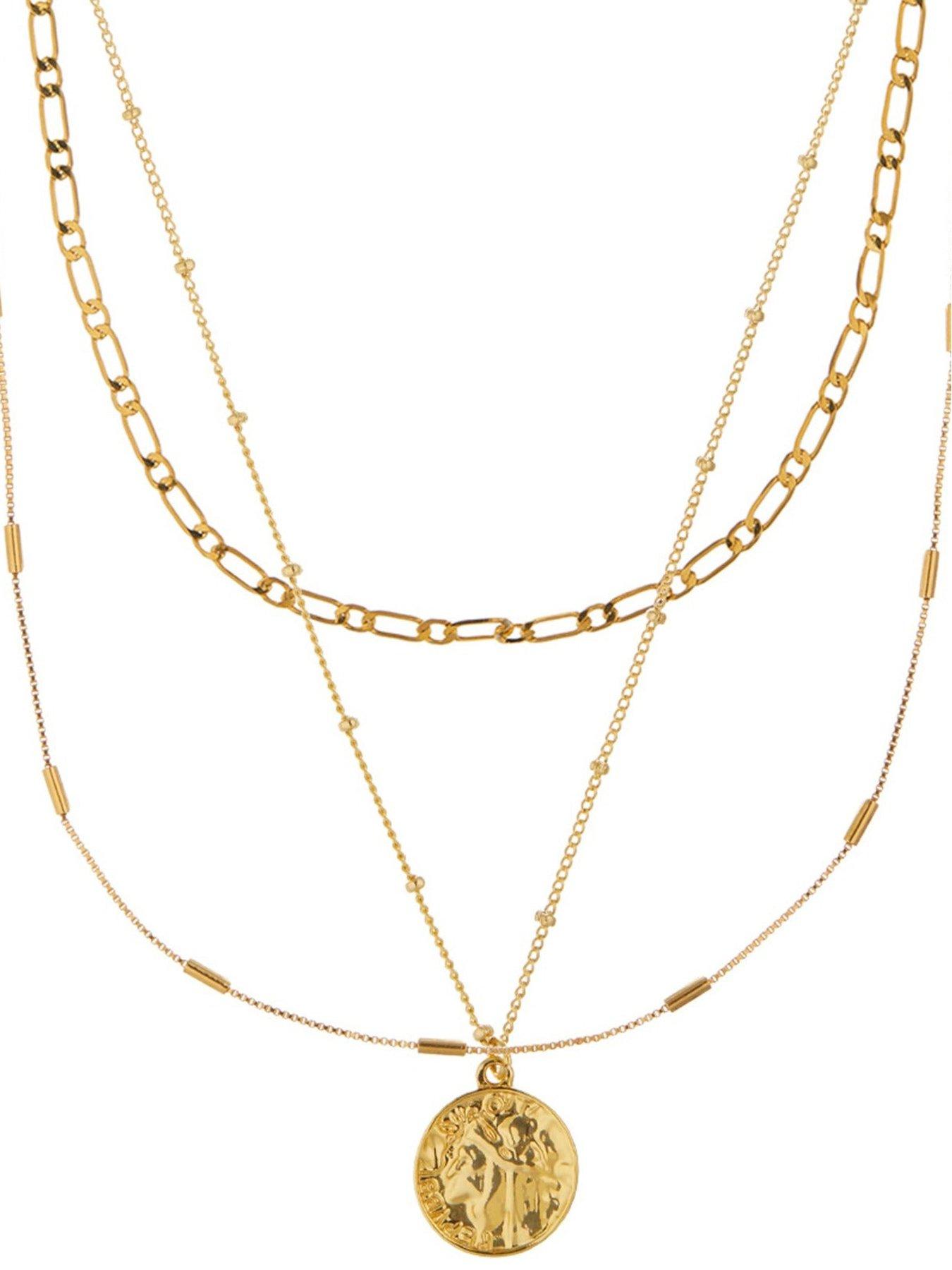 Image 2 of 3 of Orelia Multi Row Coin Necklace