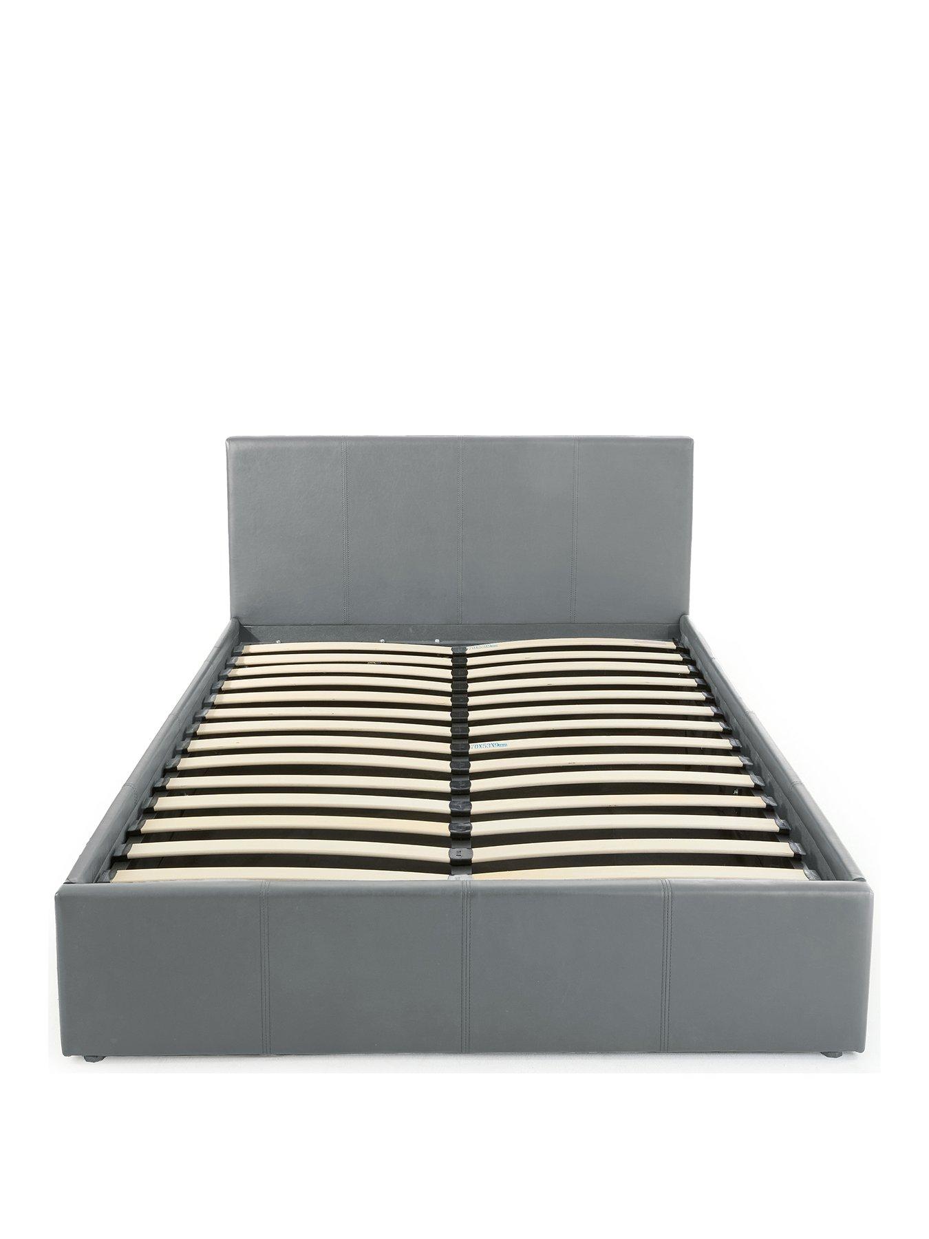 Image 2 of 7 of The Very Collection Marston Faux Leather Side Lift Up Storage Ottoman Bed with Mattress Options (Buy and SAVE!) - Grey - FSC&reg; Certified