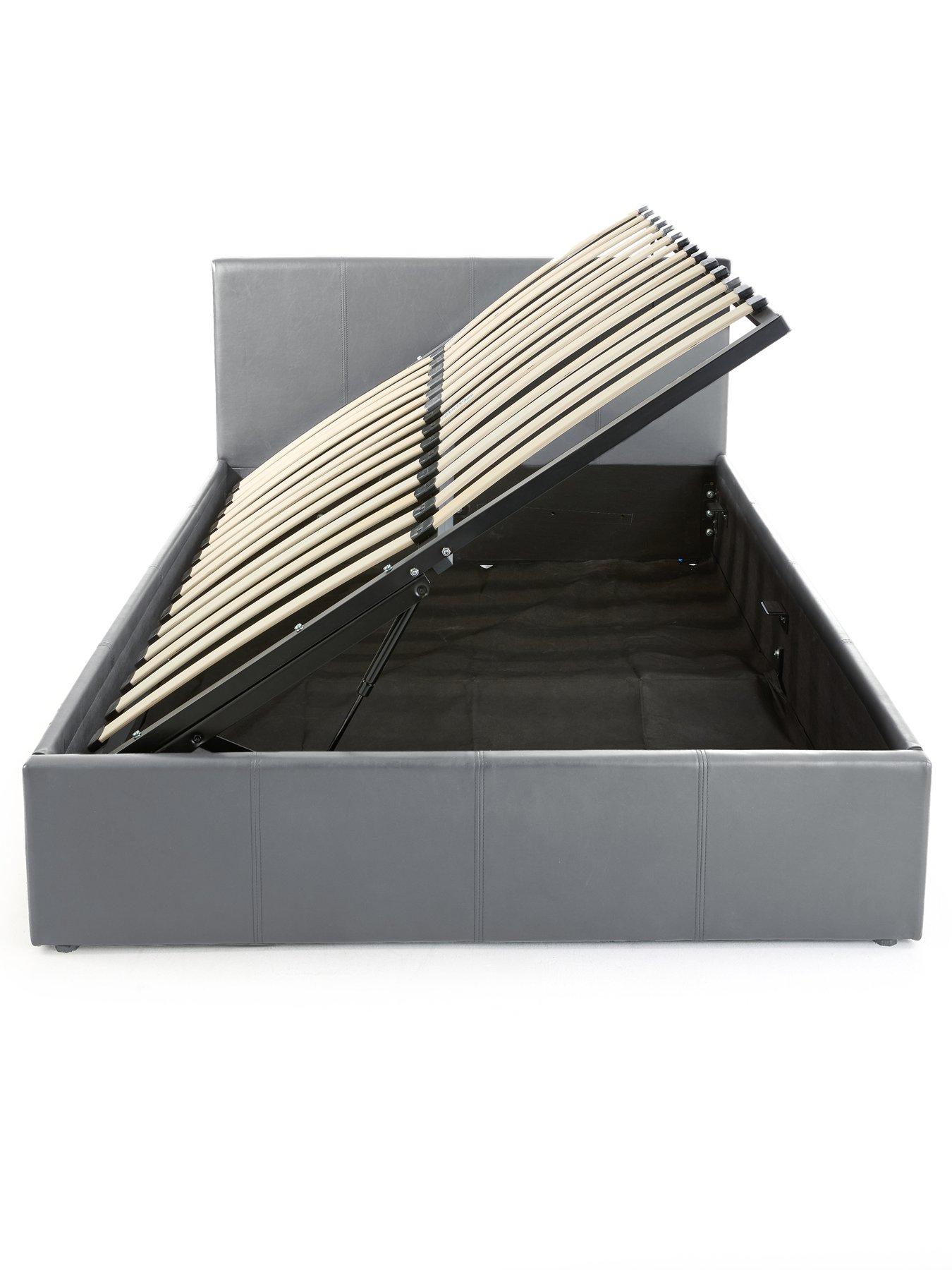 Image 4 of 7 of The Very Collection Marston Faux Leather Side Lift Up Storage Ottoman Bed with Mattress Options (Buy and SAVE!) - Grey - FSC&reg; Certified