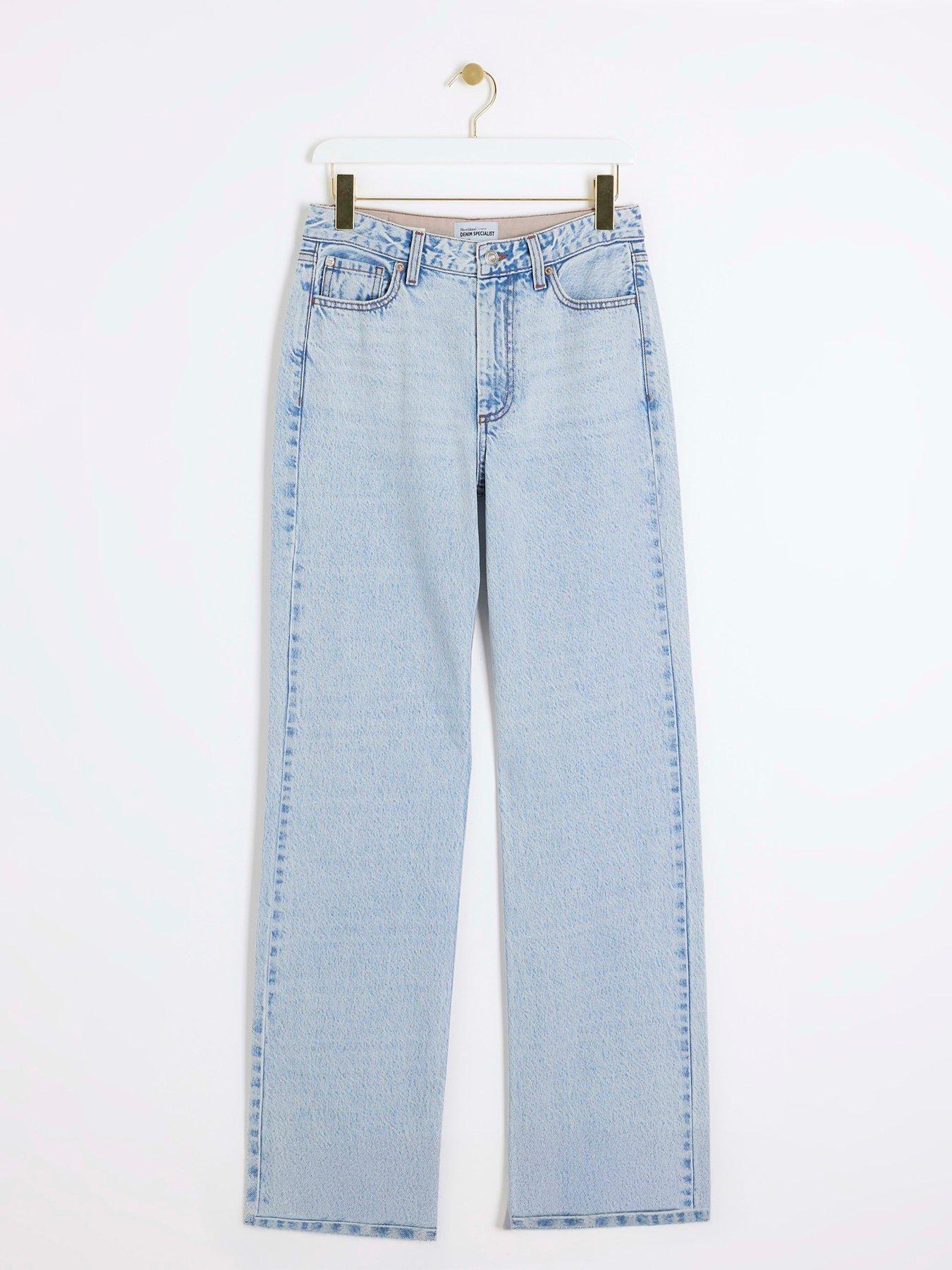 Image 6 of 6 of River Island Relaxed Straight Bieber Jeans - Blue