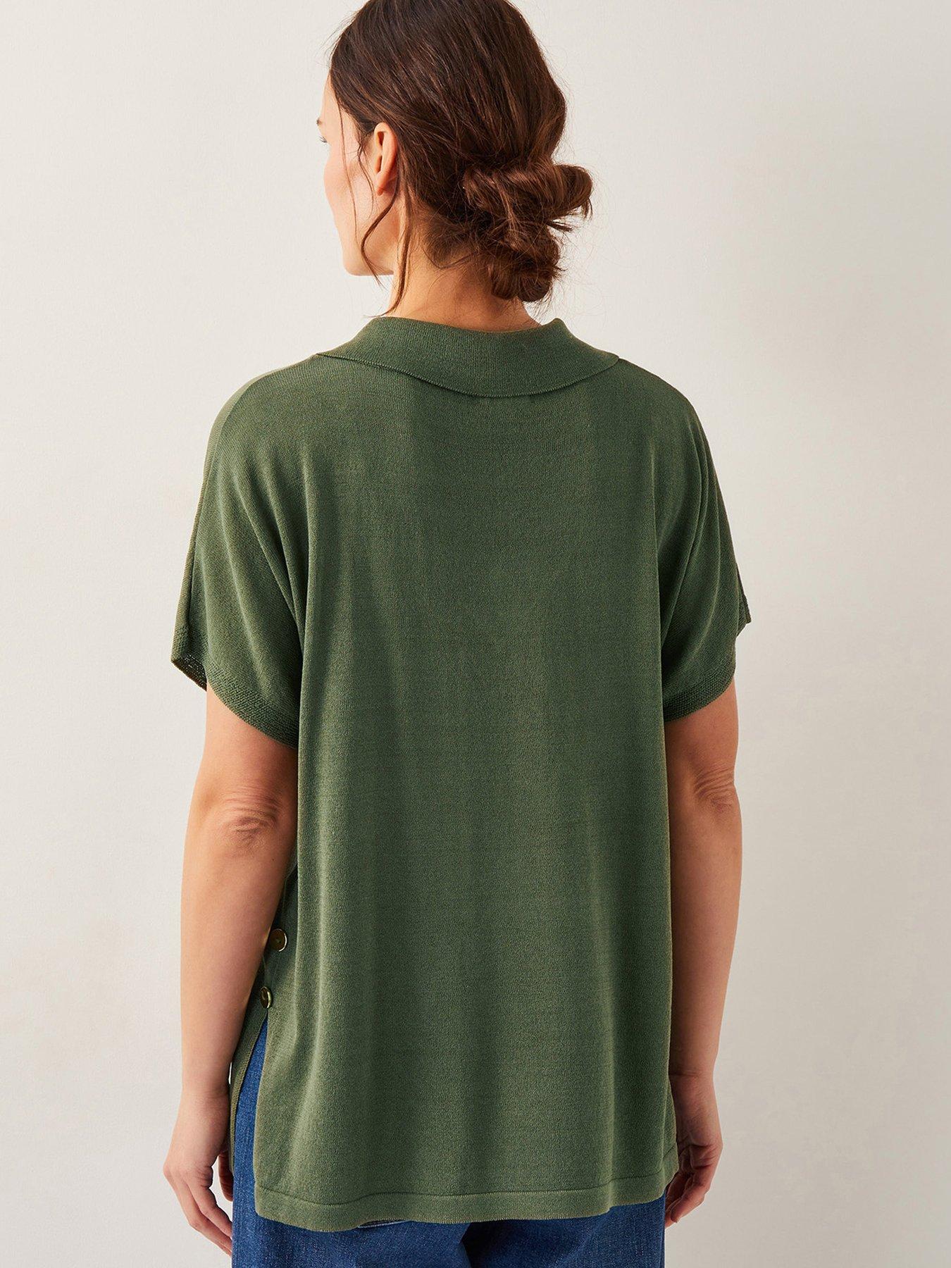 Image 2 of 6 of Monsoon Cloe Collar Jumper - Khaki