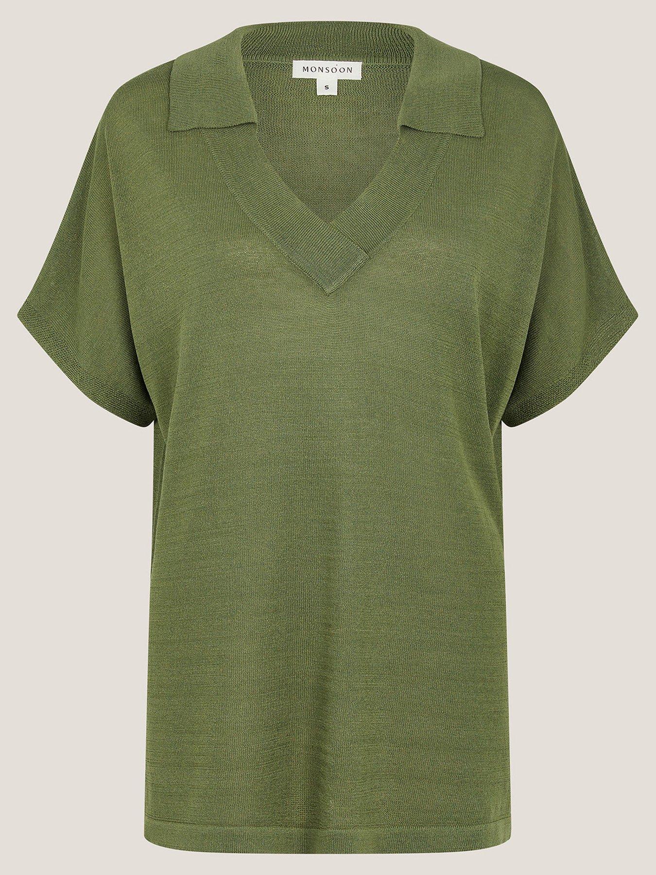 Image 3 of 6 of Monsoon Cloe Collar Jumper - Khaki