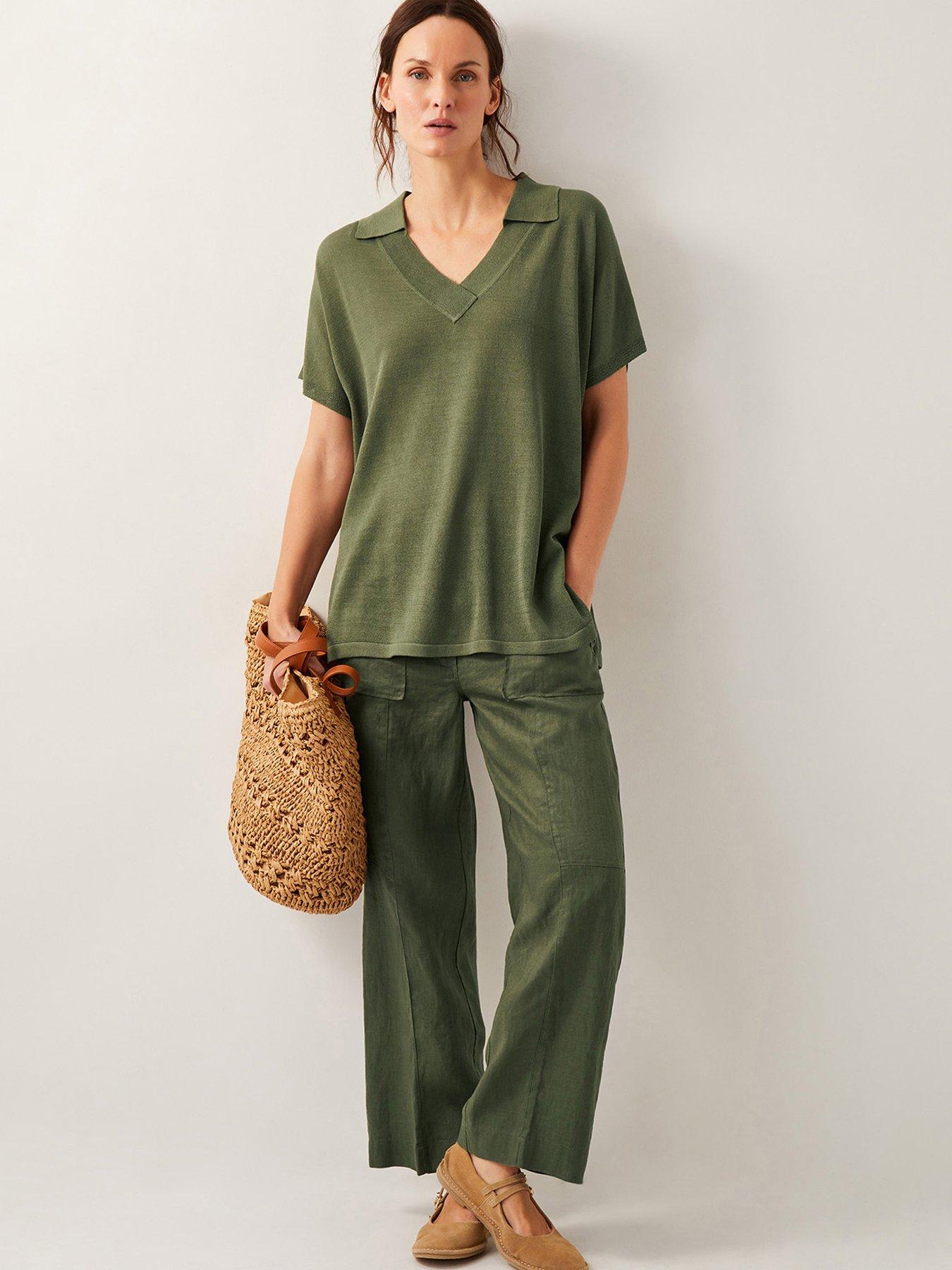 Image 6 of 6 of Monsoon Cloe Collar Jumper - Khaki