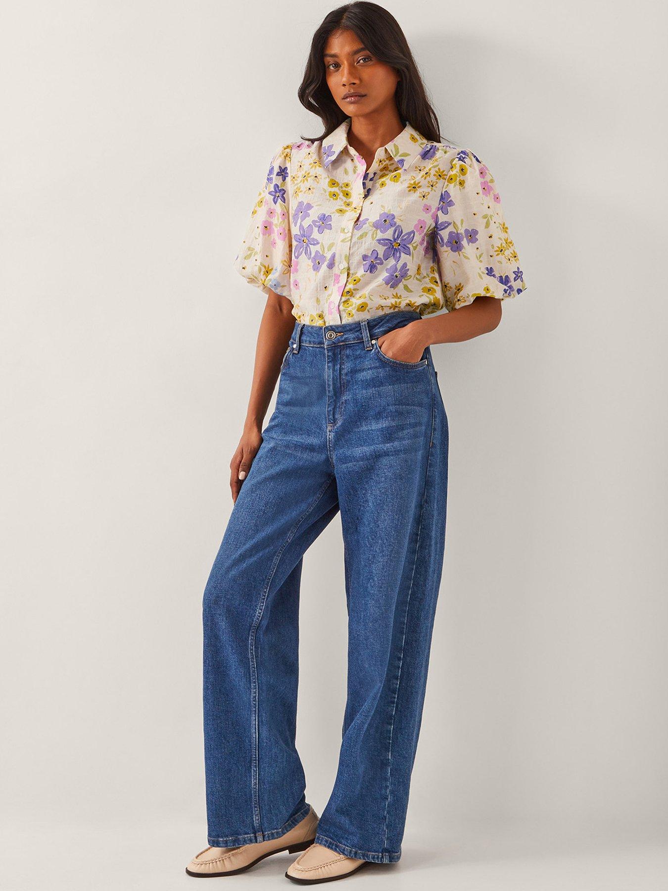 Image 4 of 5 of Monsoon Madeline Floral Shirt - Ivory